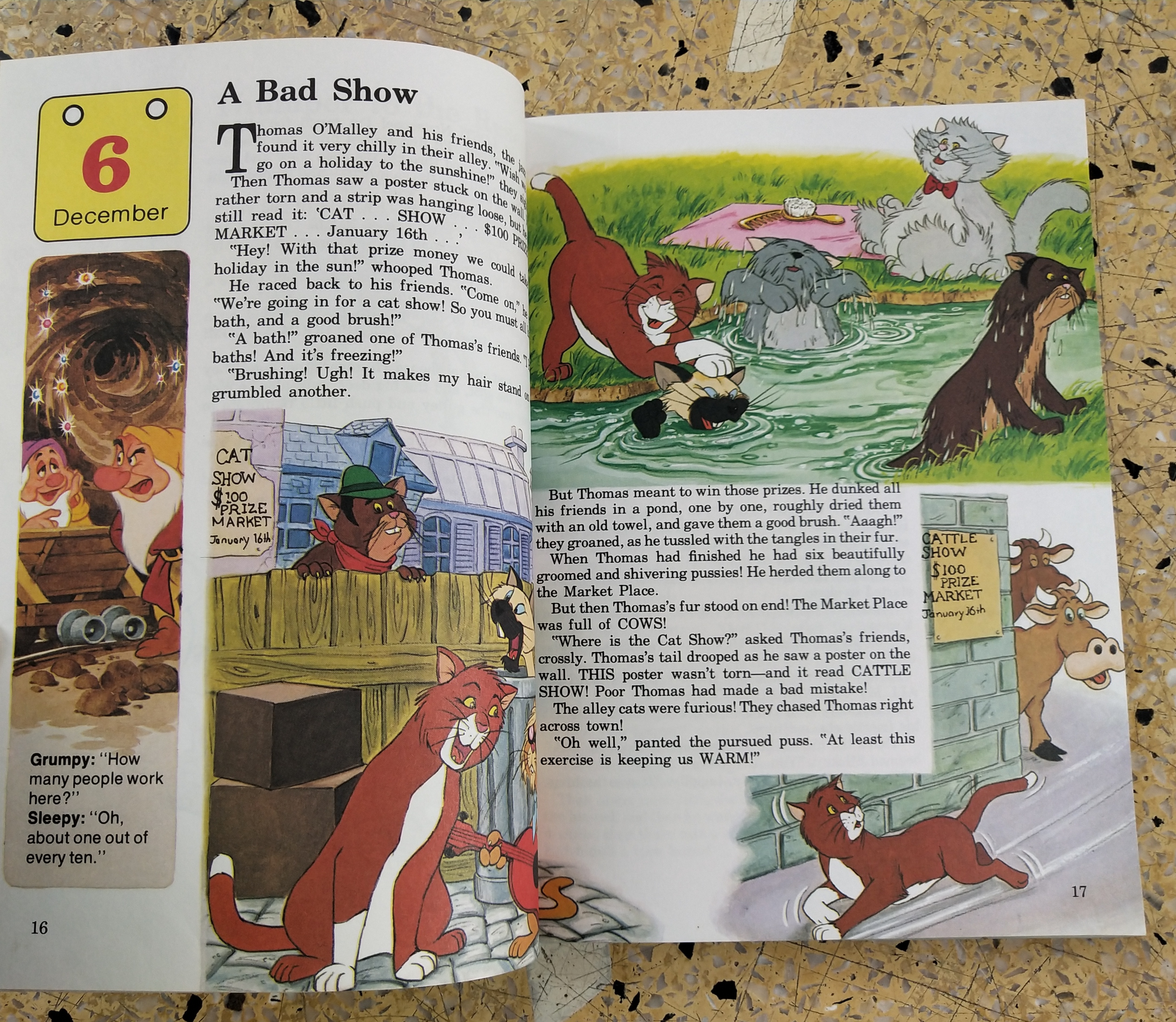 หนังสือภาพการ์ตูนดิสนีย์น่ารัก **หนังสิอเก่า มีตำหนิ โปรดตรวจสอบทุกภาพ ปกแข็ง ฉบับภาษาอังกฤษ เล่าเรื่องราวของทุกวันในฤดูหนาว ผ่านตัวการ์ตูนจากดิสนีย์ Story a Day for every day of the year ,Winter