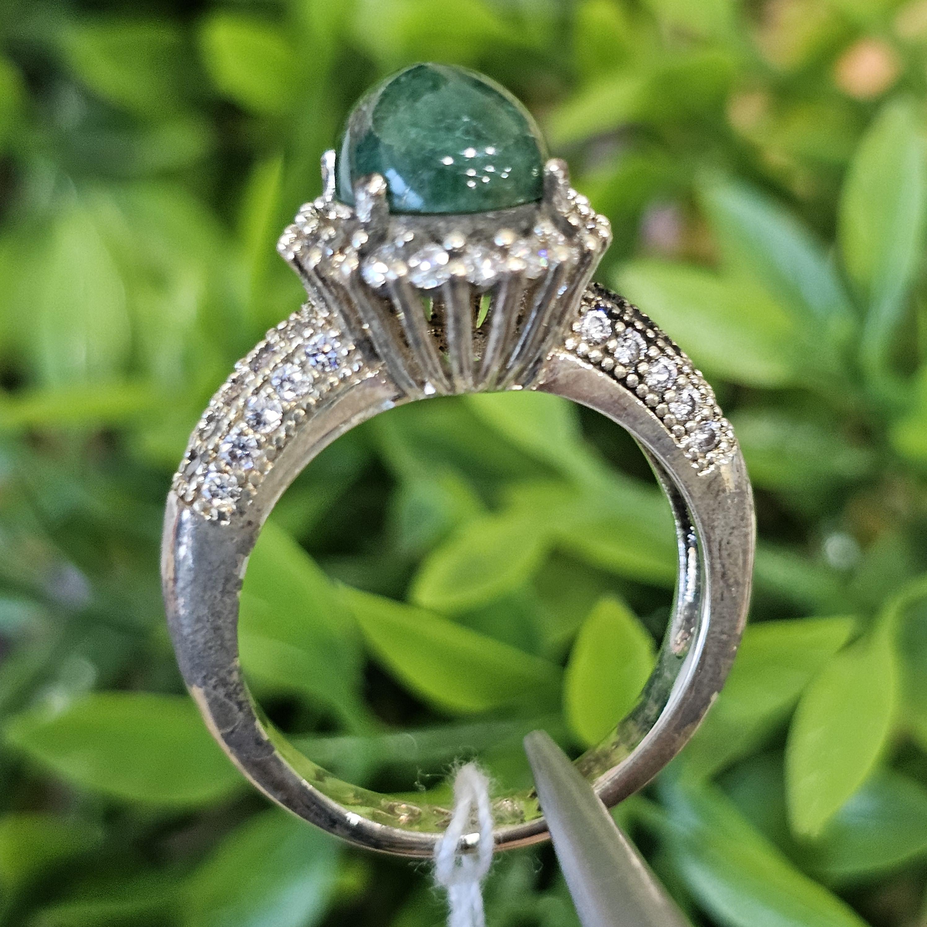 หยก พม่า แท้ Jade แหวนหยก (jadeite Ring) Size 60 ดิบ ไม่ผ่านการปรับปรุง (Type A) พม่า (Myanmar)