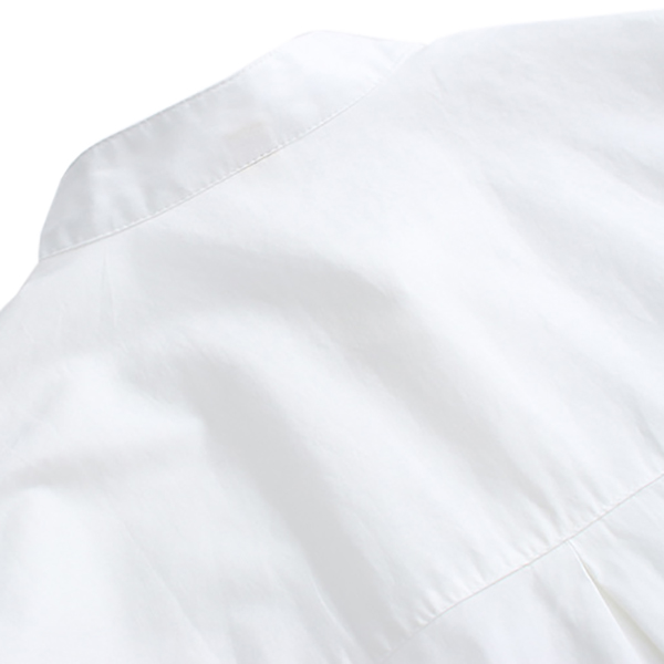 เสื้อเชิ้ตคอจีน แขนยาว แต่งปักลายแมว (12186LM)