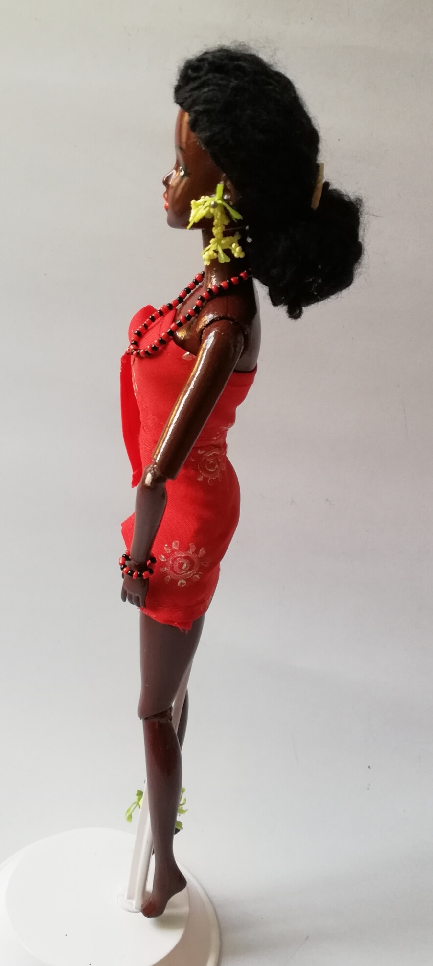 Very Special offer, The only 1 piece, handmade custom doll, 12" as an actress from the play "Ngoh Pa", she is "Ms. Lamhab", she woke up early, dress nicely, put a wooden comb on the head, wearing flower earing, neckace and bracela