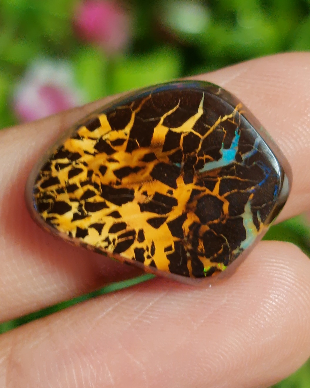 พลอย โบลเดอร์ โอปอล ออสเตรเลีย Australian Boulder Opal 15.10 กะรัต (Cts.) พลอยแท้ อัญมณีมงคลประจําวันเกิด เครื่องประดับพลอย