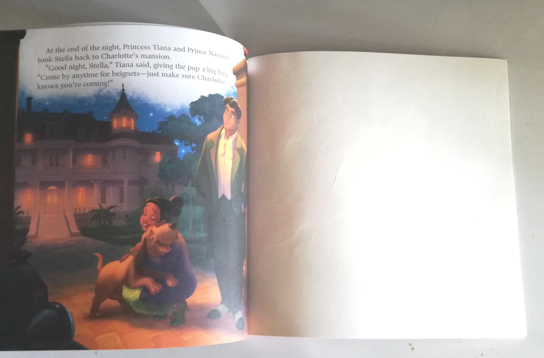 หนังสือนิทานฉบับภาษาอังกฤษ จาก วอลท์ดิสนีย์ แบบ 2 เรื่องใน 1 เล่ม ,เจ้าหญิงกบ เทียน่าและเพื่อนหมาขนฟู กับสติ๊กเกอร์มากกว่า50แบบ , PRINCESS Tiana and Her Furry Friend 2Books in 1! Over 50 Stickers! ด้านหลังㆍPRINCESS Aurora and the Helpful Dragon พร้อมสติ๊ก