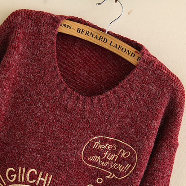 เสื้อไหมพรมตัวยาว ปักลายช้าง แต่งกระเป๋าคู่ (11655LM)