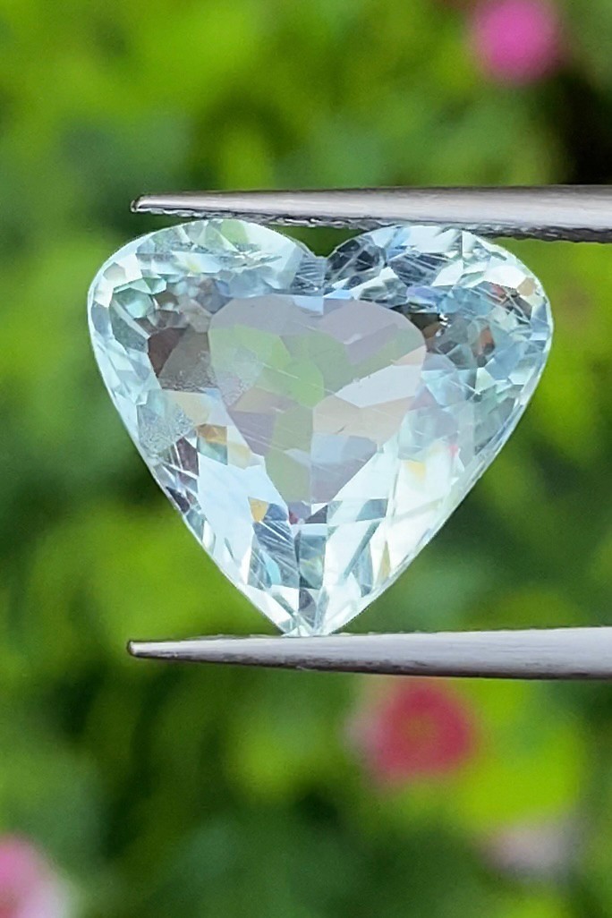 พลอย อความารีน Aquamarine 5.00 กะรัต (Cts.) พลอยแท้ อัญมณีมงคลประจําวันเกิด เครื่องประดับพลอย