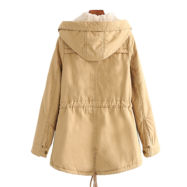 เสื้อโค้ทกันหนาววินเทจใส่ติดลบ มีฮู้ด ซับเฟอร์ขนนุ่มเต็มตัว (12203LM)