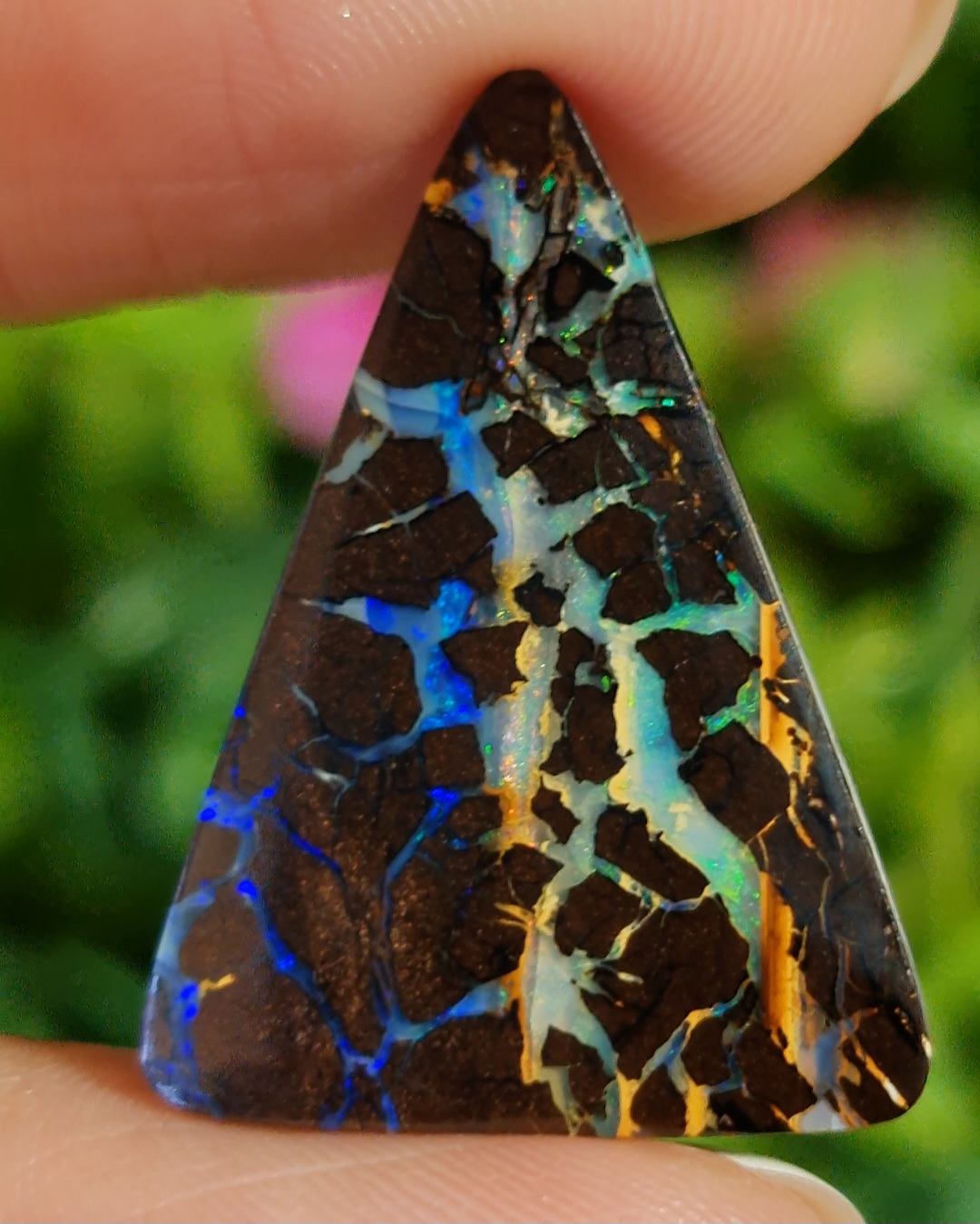 พลอย โบลเดอร์ โอปอล ออสเตรเลีย Australian Boulder Opal 16.00 กะรัต (Cts.) พลอยแท้ อัญมณีมงคลประจําวันเกิด เครื่องประดับพลอย