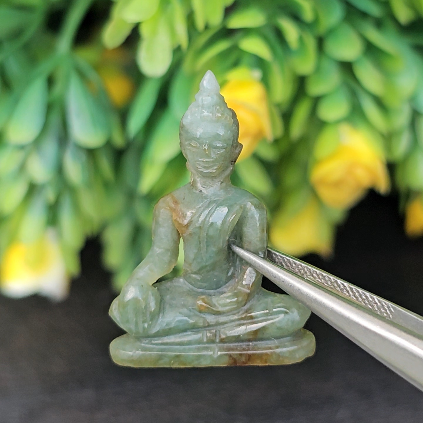 หยก แกะสลัก รูป พระ (Burmese jadeite) 17.77 กะรัต (cts.) หยก พม่า แท้