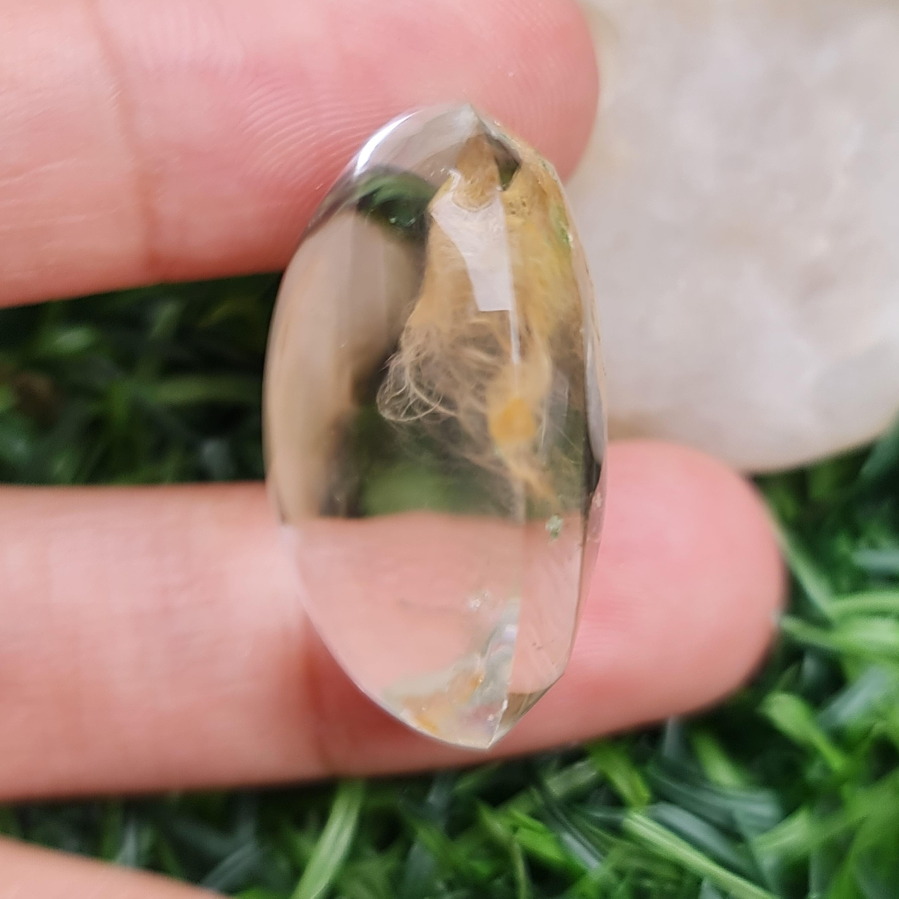 โป่งข่าม ควอตซ์ Rutilated Quartz 63.46 กะรัต Cts. พลอยแท้ อัญมณีมงคลประจําวันเกิด เครื่องประดับพลอย