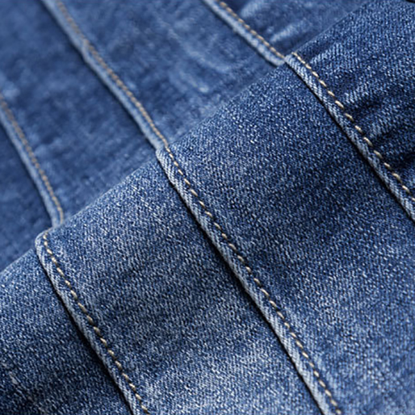 กระโปรงยีนส์แฟชั่น ทรงเอ แต่งกระเป๋าคู่ (11802X)