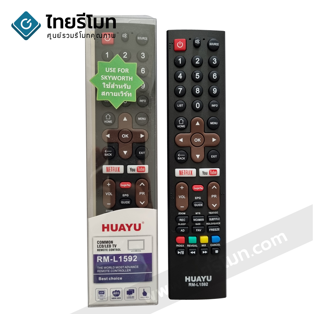 รีโมททีวี คูก้า Coocaa รุ่นL1592 ใช้ได้หลายรุ่น (มีปุ่มNETFLIX/มีปุ่มYOUTUBE/มีปุ่มGOOGLE PLAY) *กดดูรายละเอียดสินค้าก่อนสั่งซื้อ**