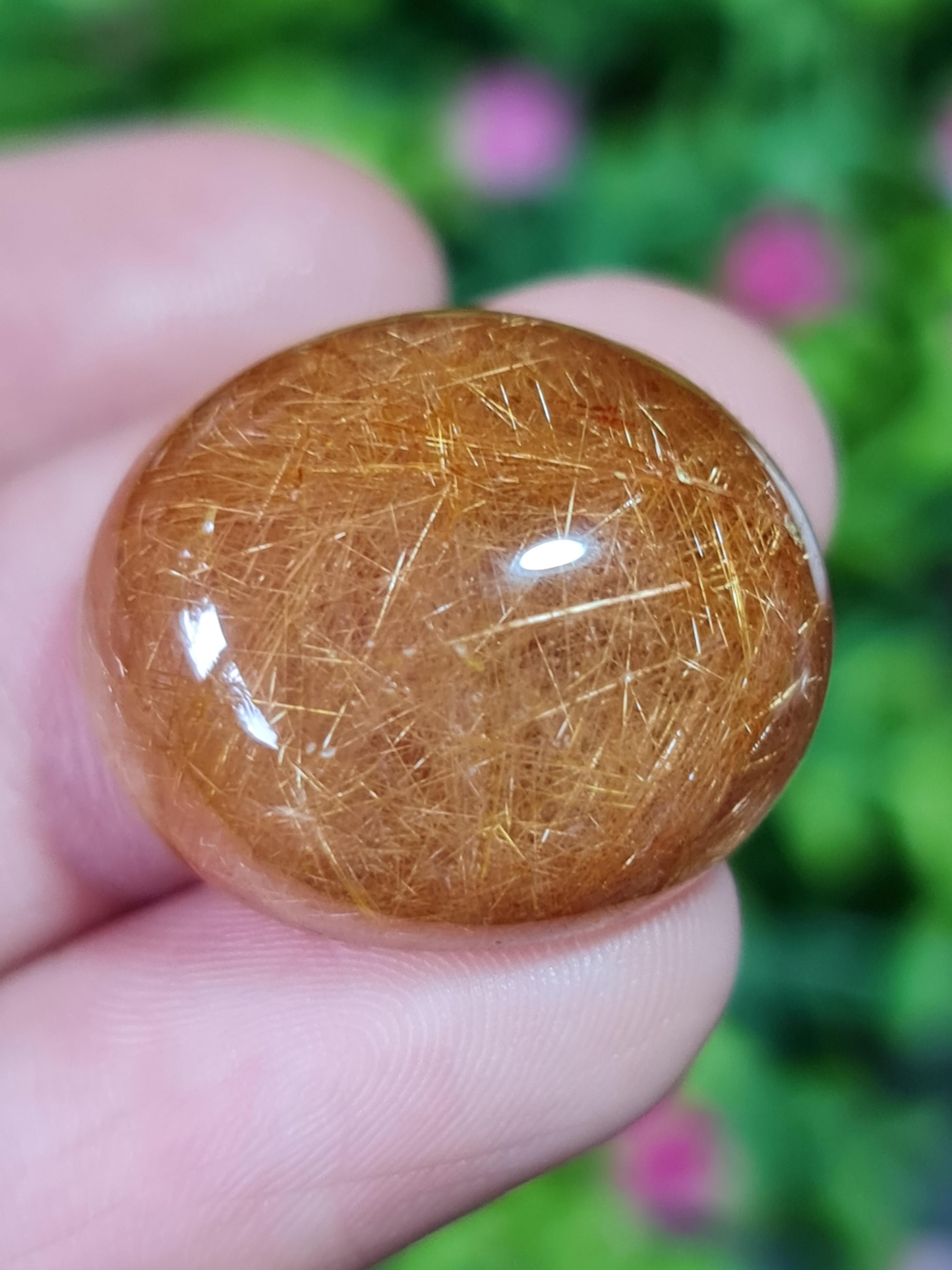 ไหมทอง ควอตซ์ Golden Rutilated Quartz 41.04 กะรัต Cts.พลอยแท้ อัญมณีมงคลประจําวันเกิด เครื่องประดับพลอย