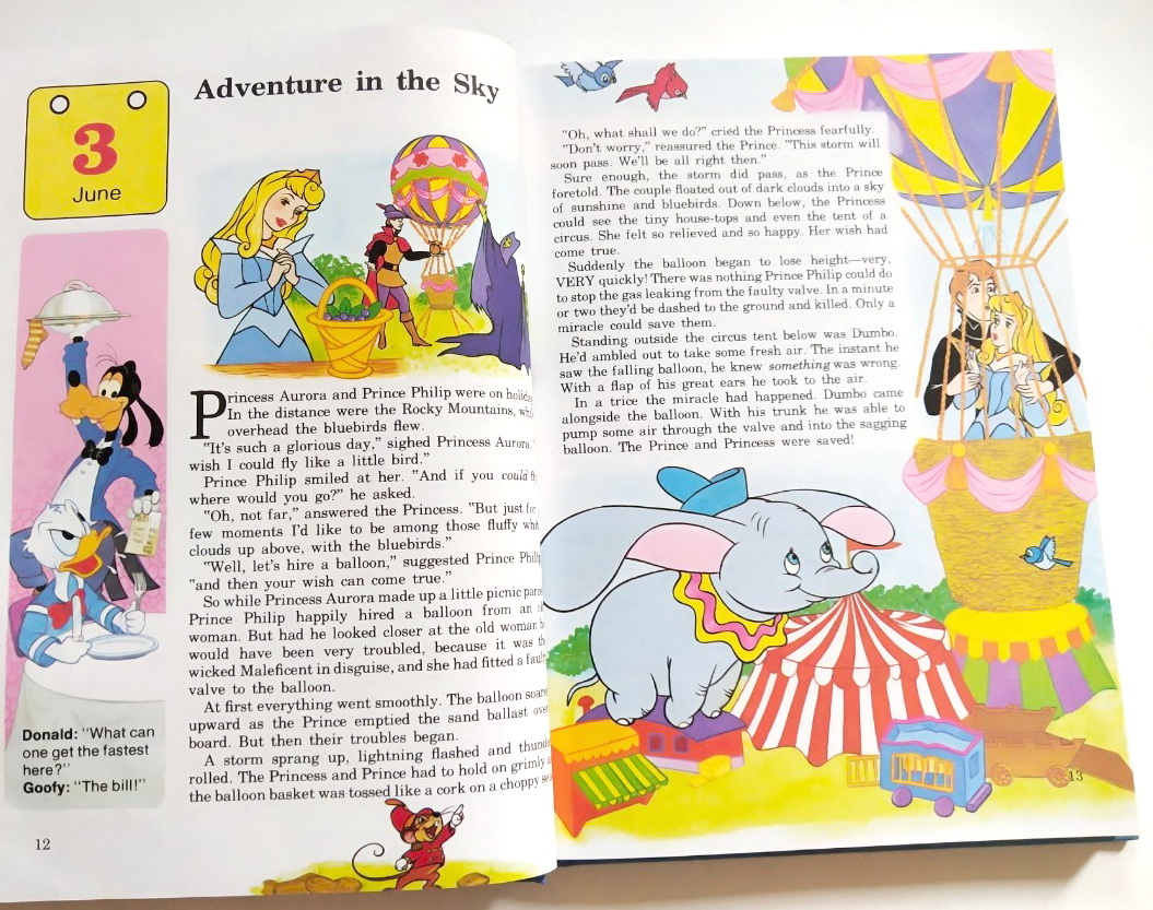 หนังสือภาพการ์ตูนดิสนีย์น่ารัก **หนังสิอเก่า มีตำหนิ โปรดตรวจสอบทุกภาพ ปกแข็ง ฉบับภาษาอังกฤษ เล่าเรื่องราวของทุกวันในฤดูร้อน ผ่านตัวการ์ตูนจากดิสนีย์ Story a Day for every day of the year ,Summer