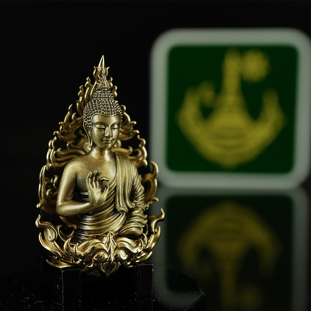 พระพุทธอโรคยา พิมพ์ใหญ่ เนื้อบรอนซ์รมดำปัดสว่าง