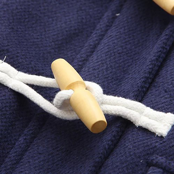 เสื้อโค้ทรุ่นหนากันหนาวติดลบ มีฮู้ด แต่งกระดุมเขี้ยว (11527LM)