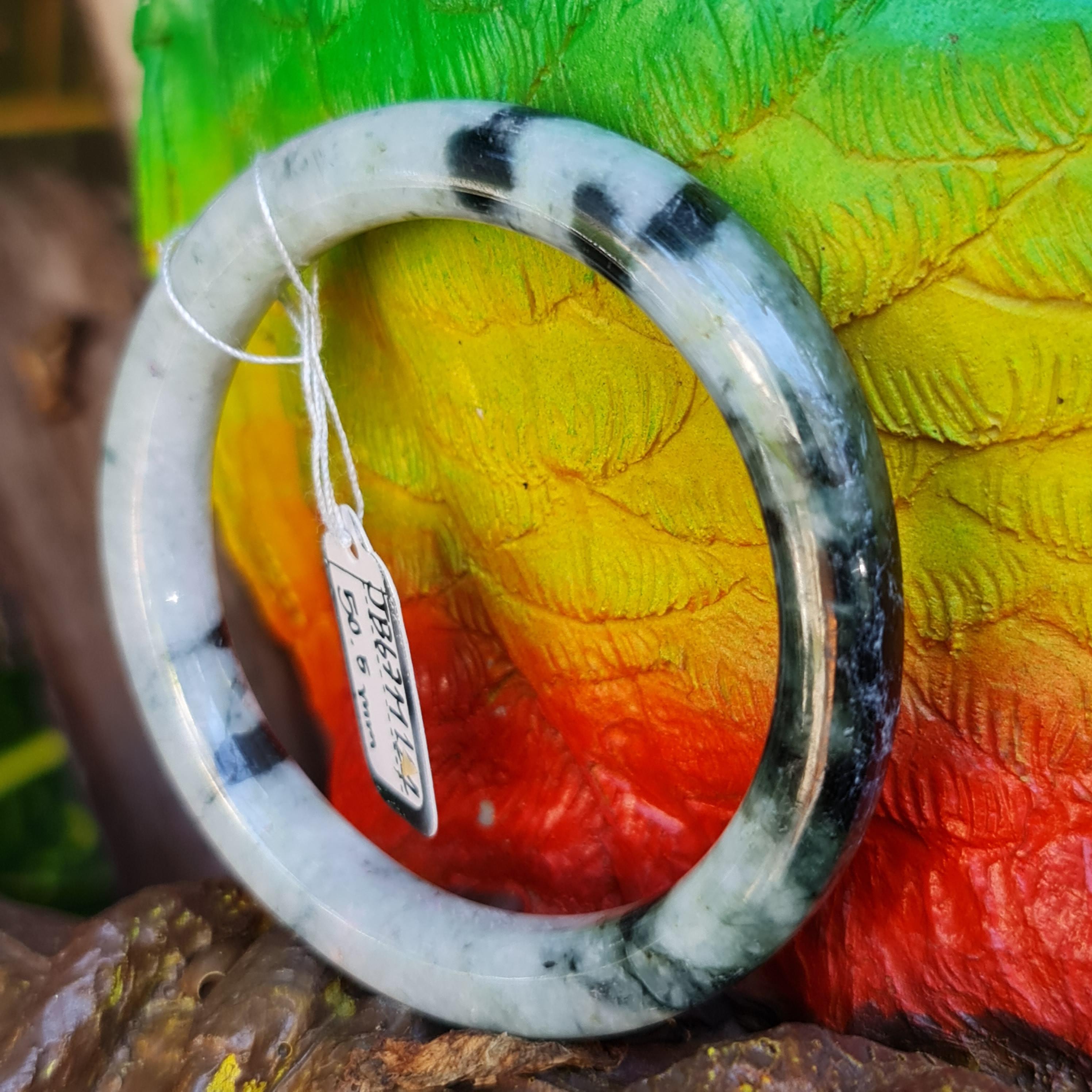 JB6711124 หยก พม่า แท้ Jade กำไลหยก 50.5 มม. (Jadeite bracelet) พม่า (Myanmar)