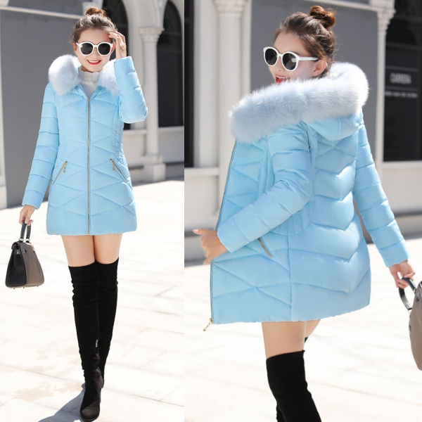 เสื้อโค้ทกันหนาวติดลบลุยหิมะได้ มีฮู้ดเฟอร์ใหญ่ถอดได้ (12230X)