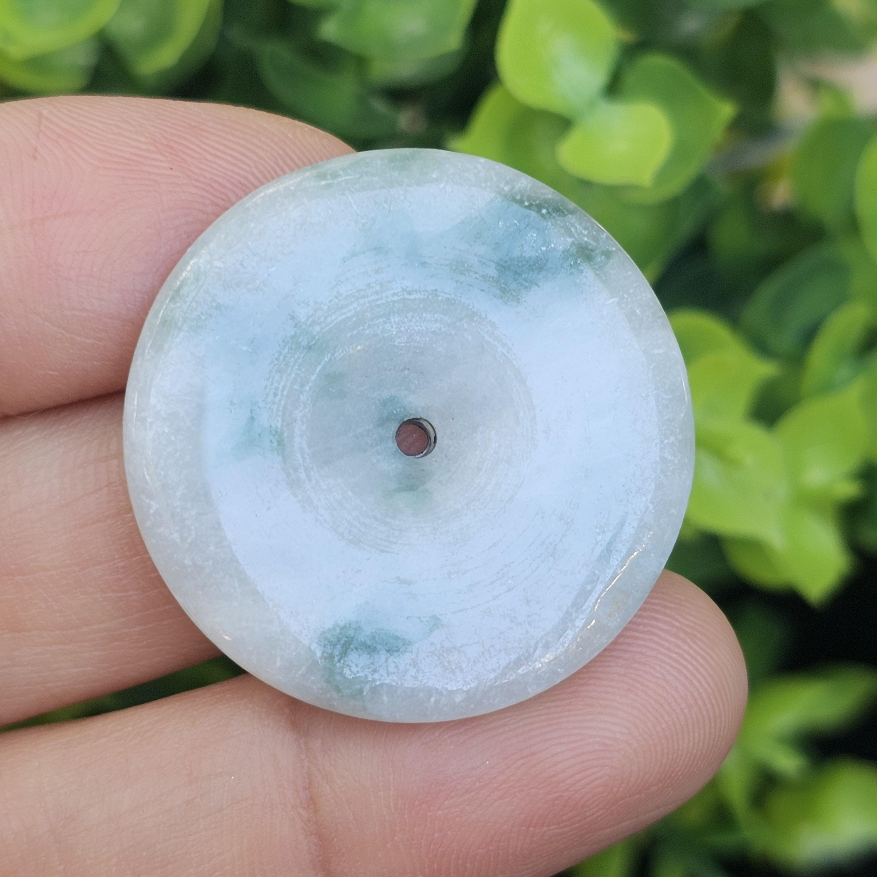 หยก พม่า แท้ Jade จี้โดนัทหยก (Bi-dise jadeite) พม่า (Myanmar) 49.28 กะรัต (Cts.)