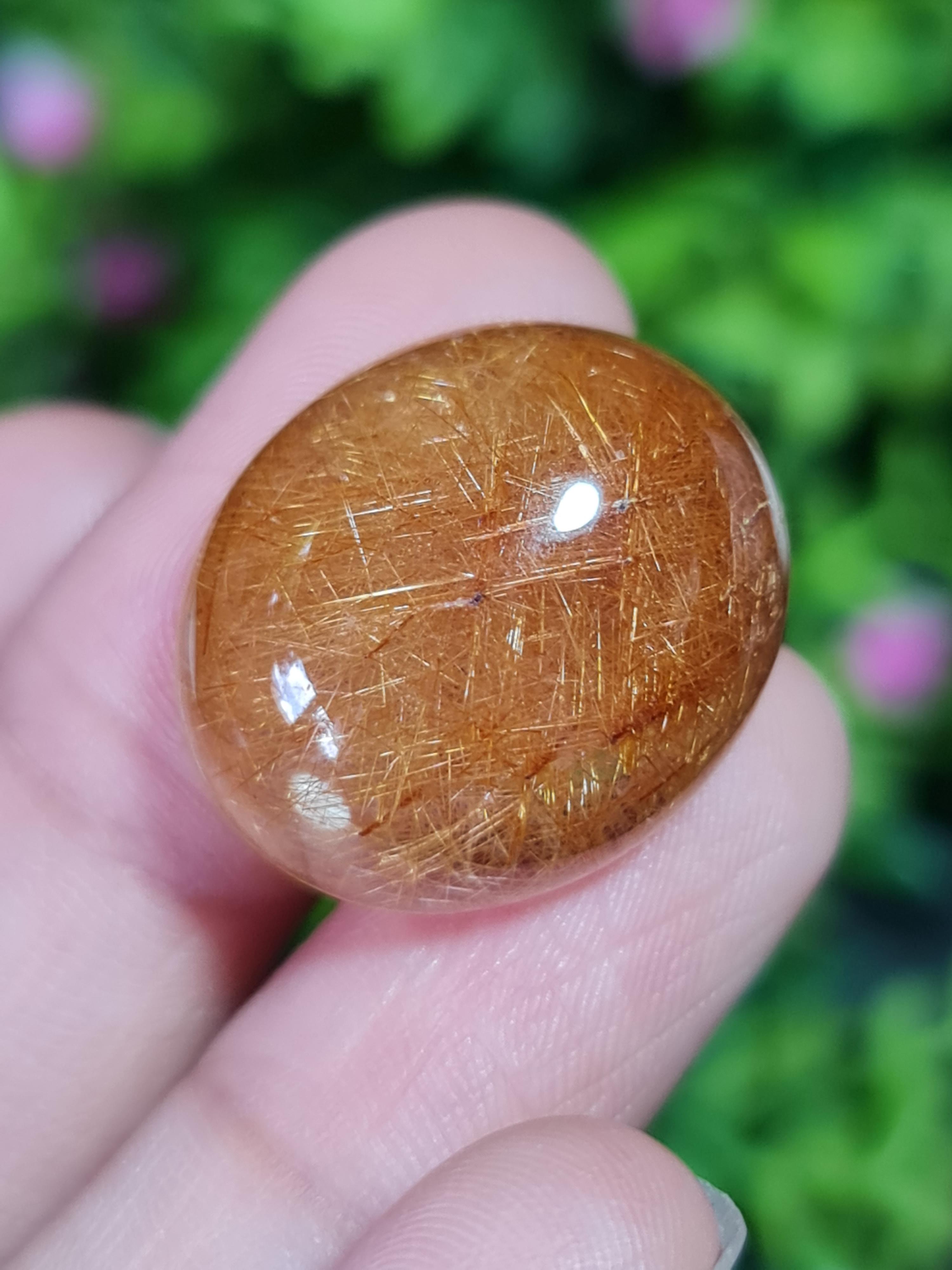ไหมทอง ควอตซ์ Golden Rutilated Quartz 37.55 กะรัต Cts.พลอยแท้ อัญมณีมงคลประจําวันเกิด เครื่องประดับพลอย
