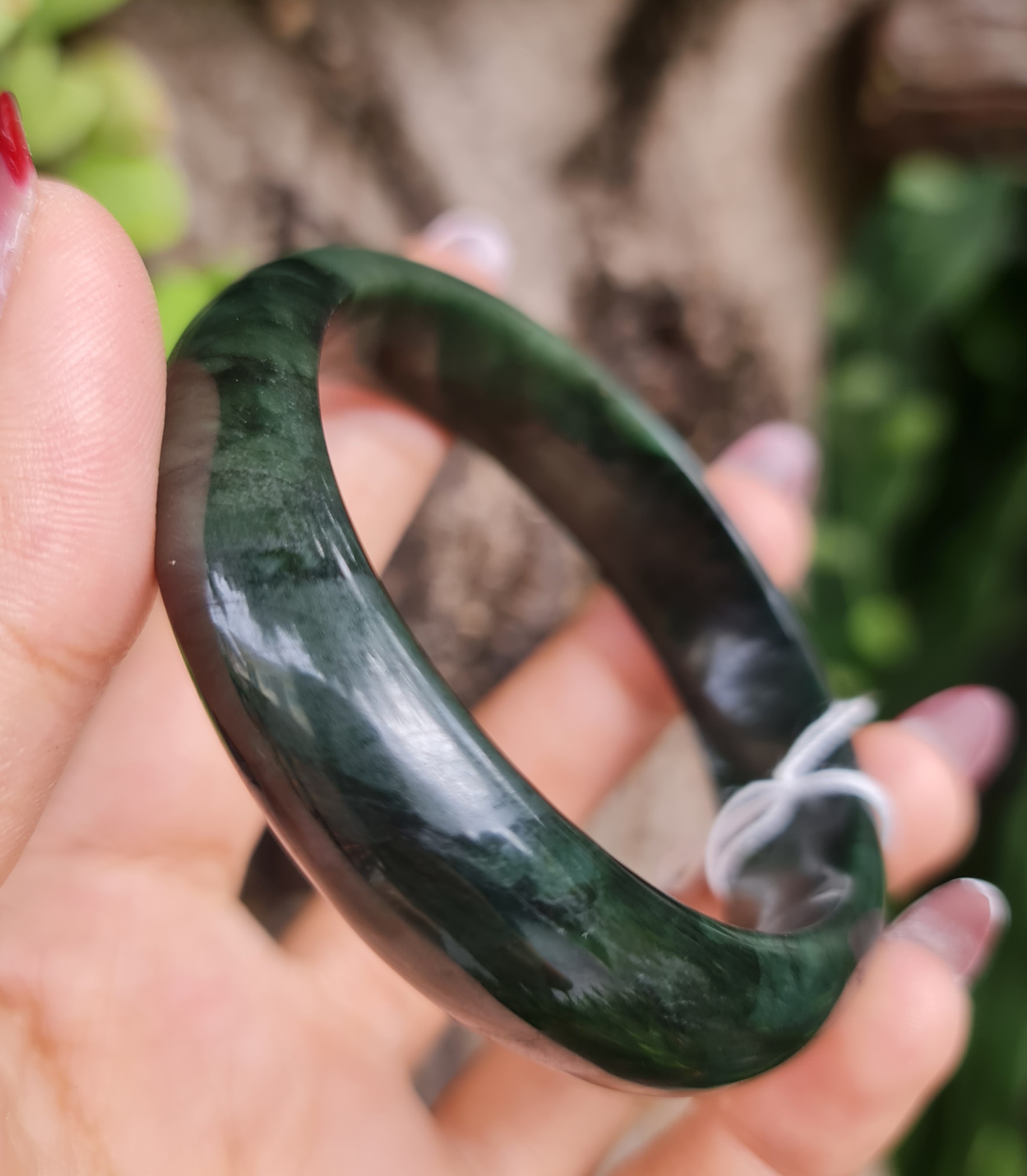 JB6804081 หยก พม่า แท้ Jade กำไลหยก 57.2 มม. (Jadeite bracelet) พม่า (Myanmar)