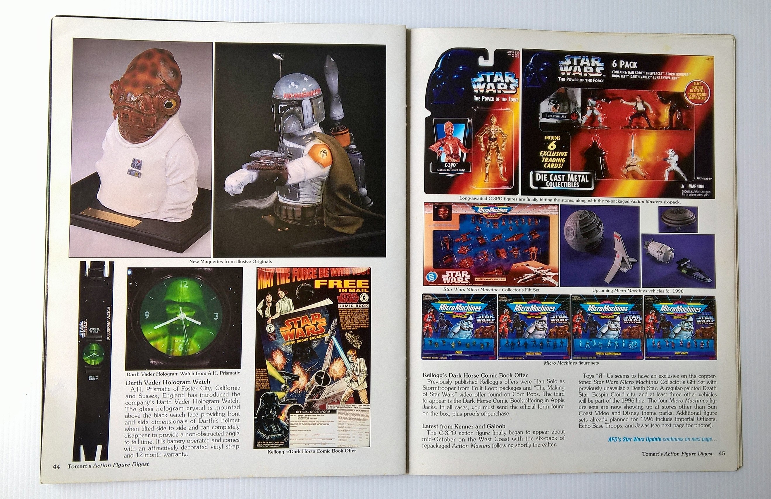 ขายนิตยสารเก่าแนวการ์ตูน ของสะสม Tomart’s ACTION FIGURE DIGEST, No. 27, December/January แกะแม็กเย็บสัน หน้าครบ ในเล่ม Unproduced STAR WARS 3 ¾” Figures Nightmare Before Christmas Update Figure of the Year Voting