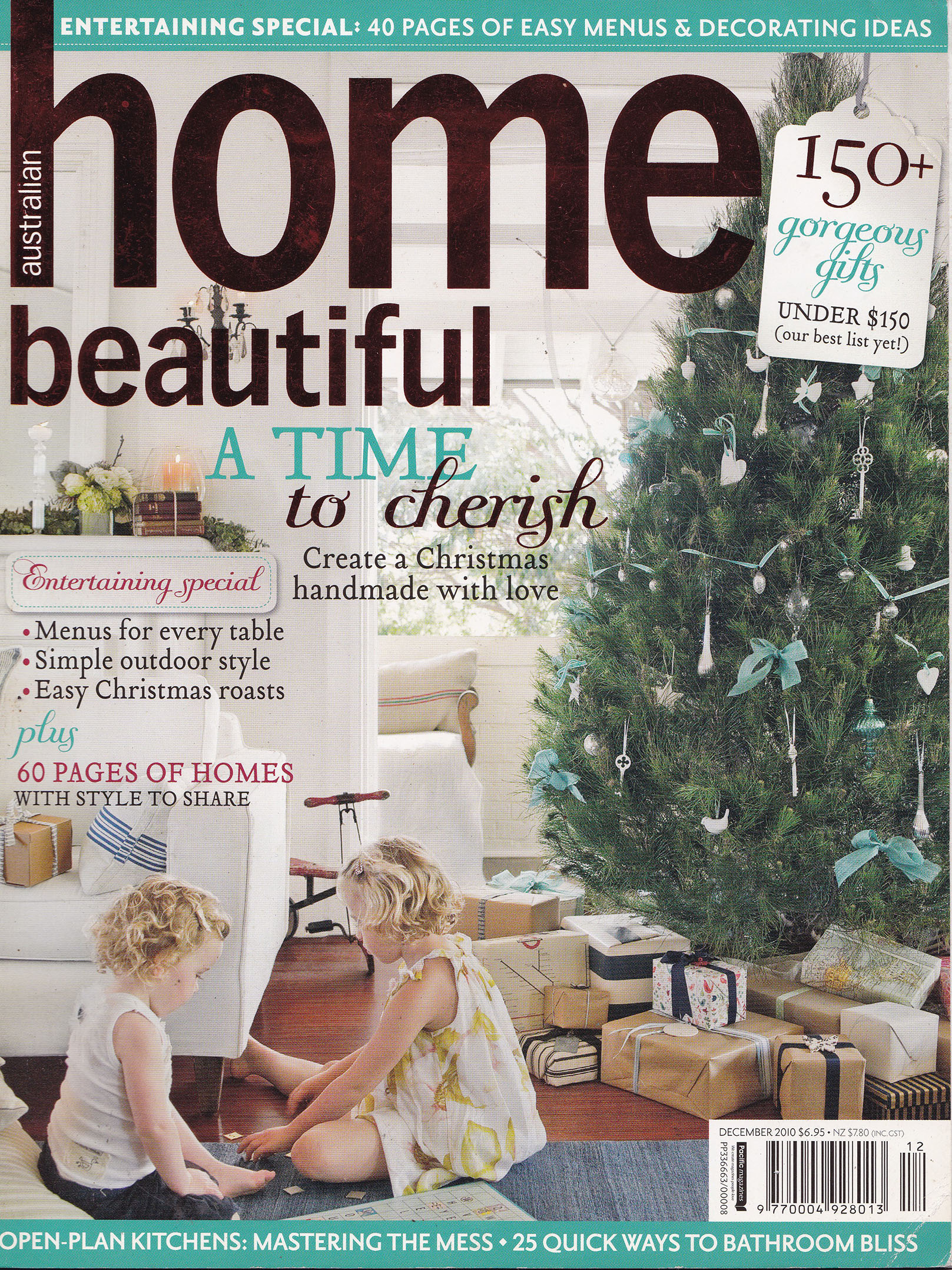 ขายนิตยสารแต่งบ้านเก่า entertaining special: 40 pages of easy menus &decorating ideas, Australian Home beautiful,A Time to Cherish,create a Christmas handmade with Love, menus for every table,simple outdoor style,easy Christmas roasts,60 pages of homes wi