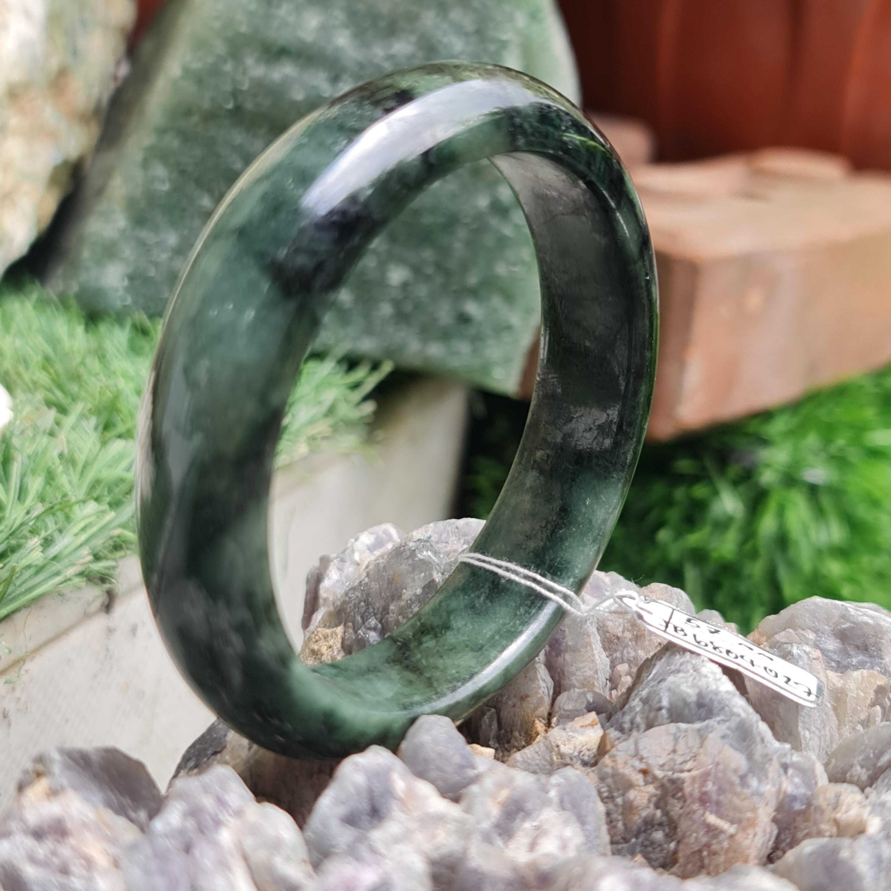 JB6804027 หยก พม่า แท้ Jade กำไลหยก 57.0 มม. (Jadeite bracelet) พม่า (Myanmar)