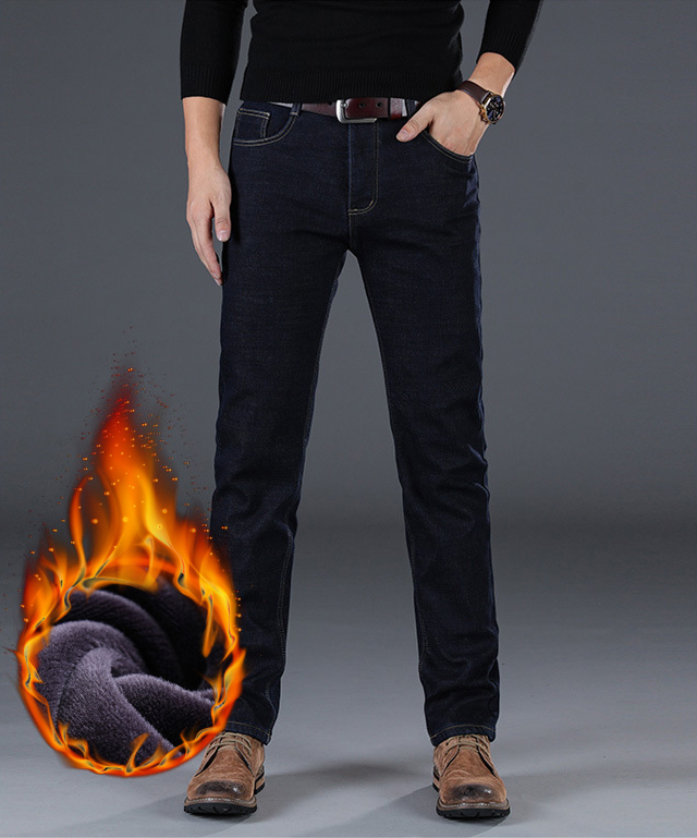 Regular Jeans กางเกงยีนส์กันหนาวผู้ชาย ซับกำมะหยี่หนาอุ่น (10309MM)