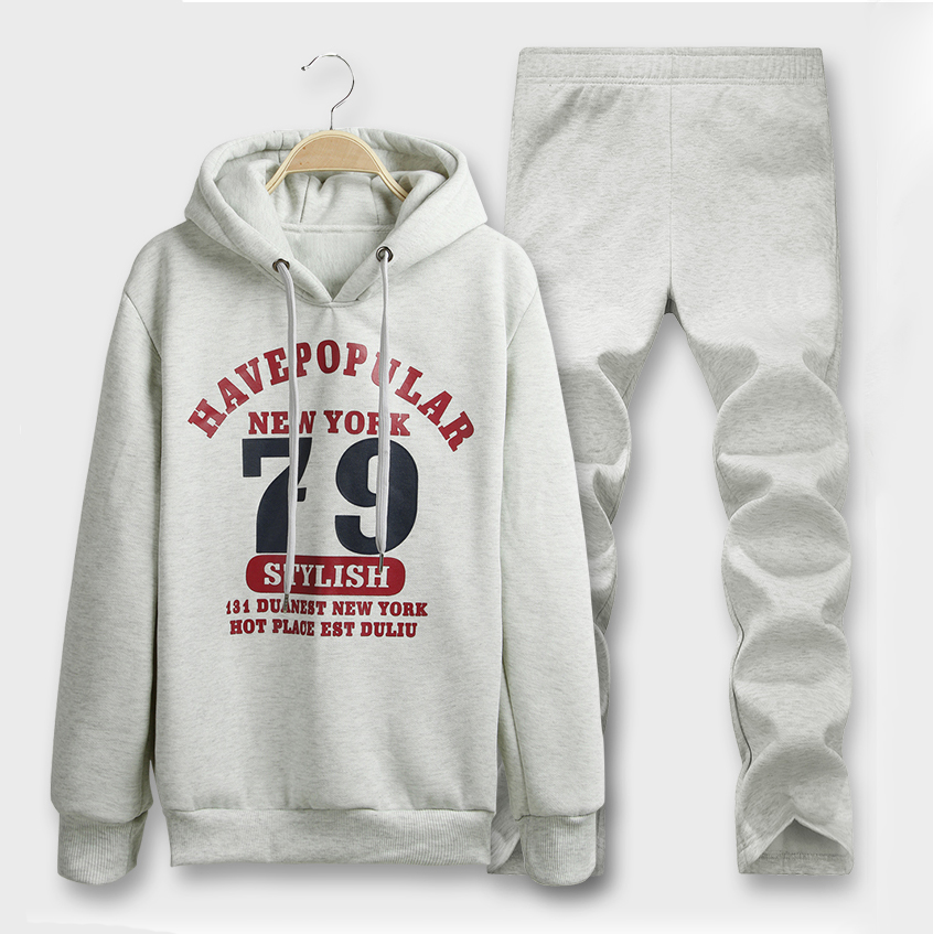 ชุดเสื้อสเวทเตอร์กันหนาวพร้อมกางเกงสไตล์สปอร์ต (10025MM)