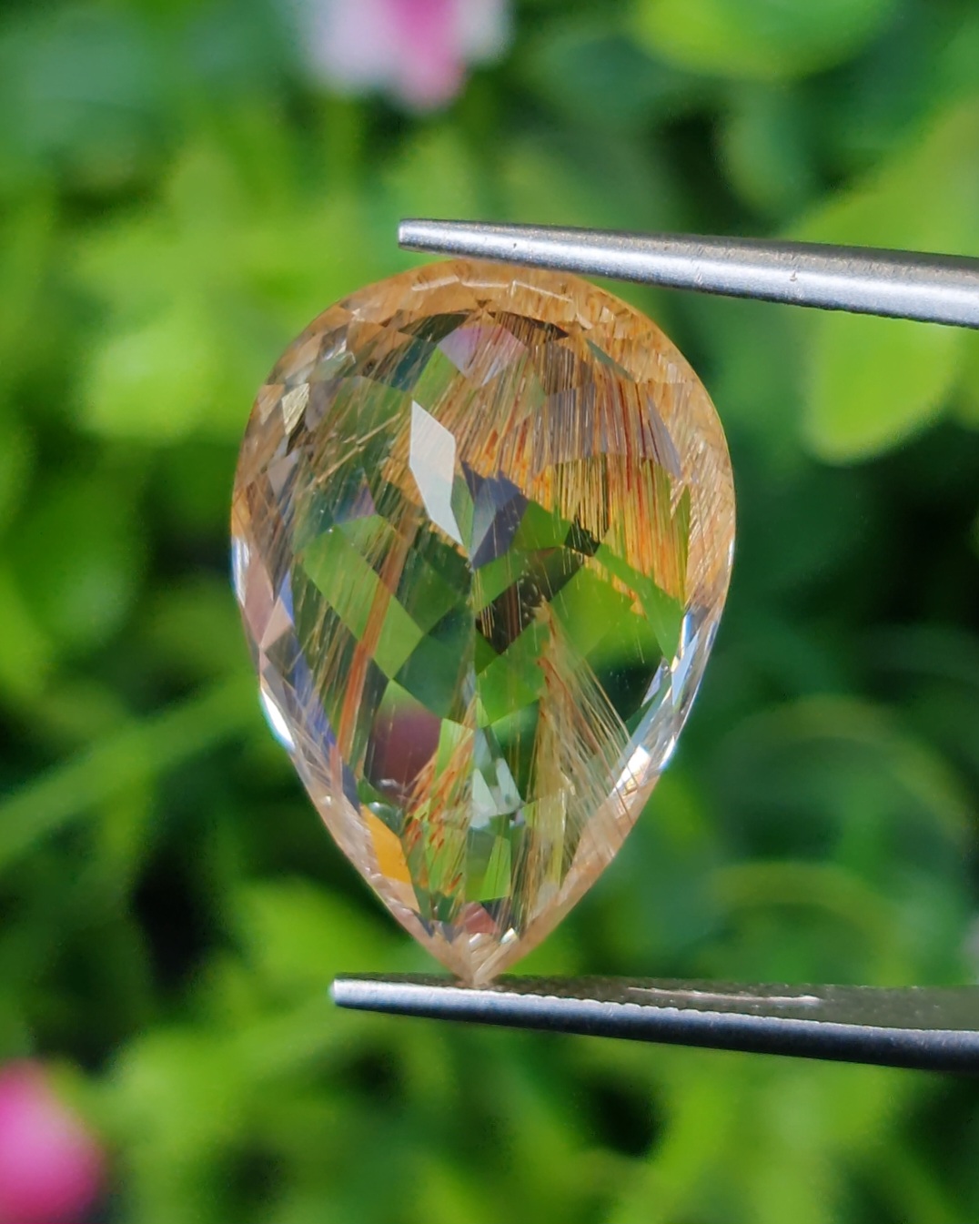 ไหมทอง โทแพซ Golden Rutilated Topaz 5.58 กะรัต Cts.พลอยแท้ อัญมณีมงคลประจําวันเกิด เครื่องประดับพลอย