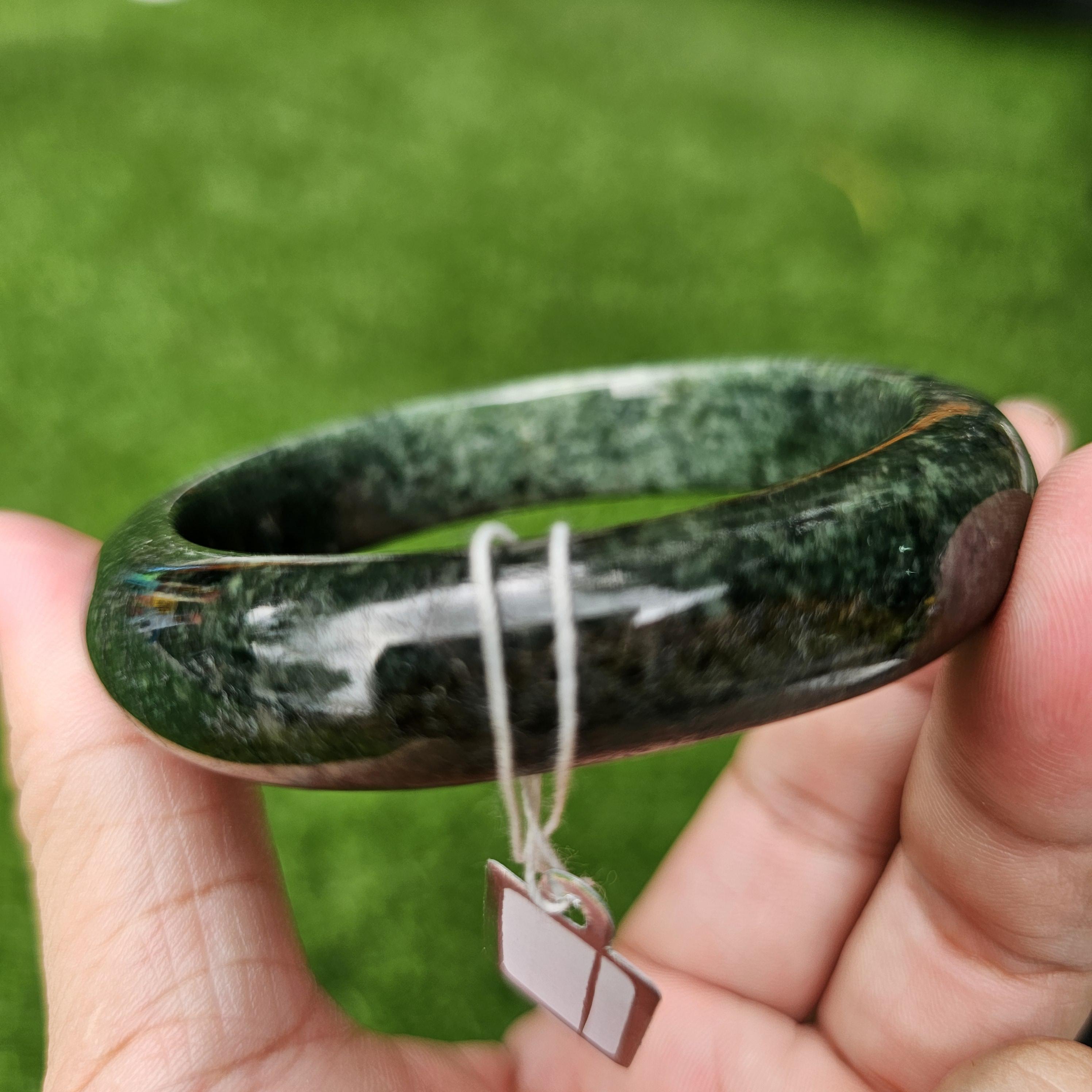 JB6804097 หยก พม่า แท้ Jade กำไลหยก 62.2 มม. (Jadeite bracelet) พม่า (Myanmar)