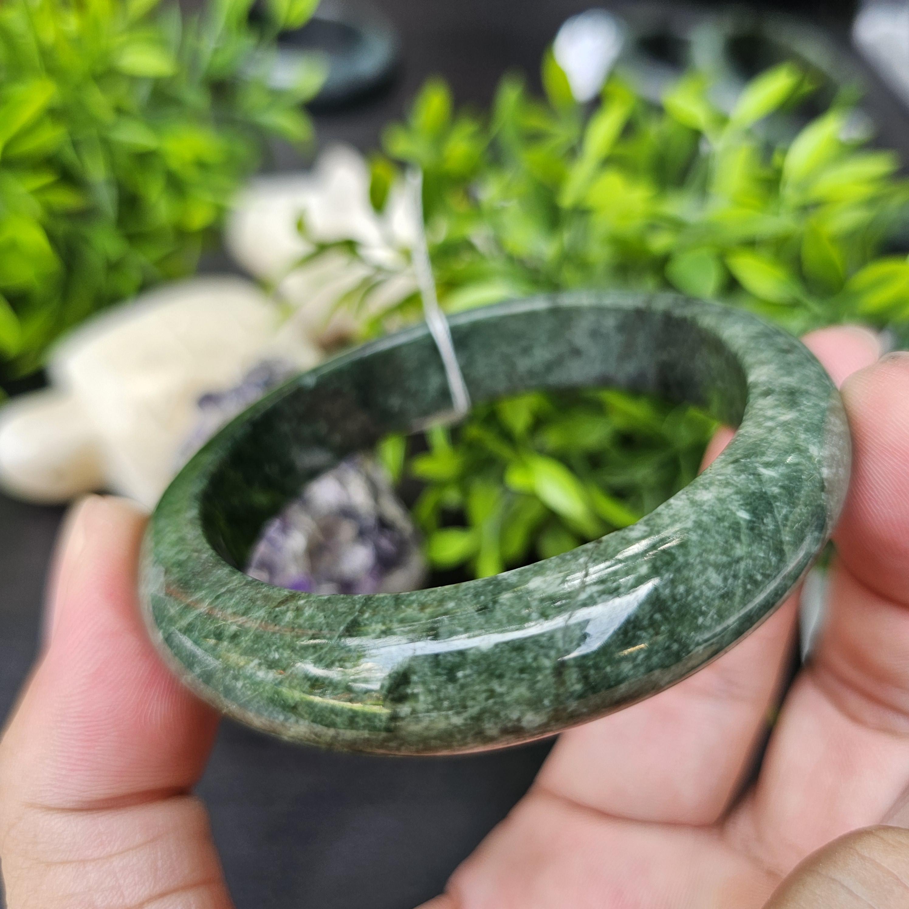 JB6804029 หยก พม่า แท้ Jade กำไลหยก 61.8 มม. (Jadeite bracelet) พม่า (Myanmar)