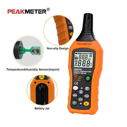 PEAKMETER เครื่องวัดอุณหภูมิ ความชื้น PM6508