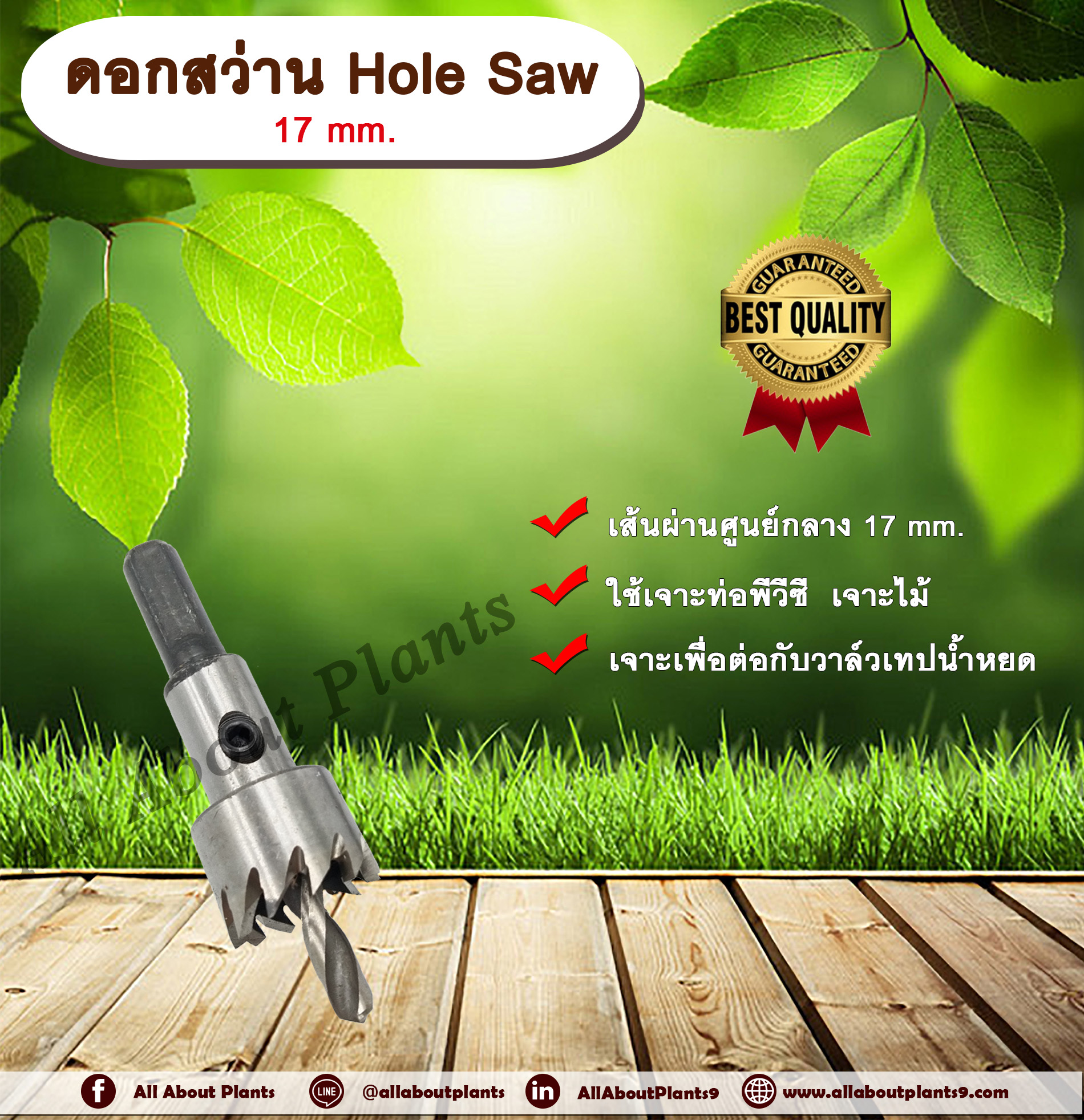 ดอกสว่าน 17 mm. HS (Hole Saw) allaboutplants ชิ้น