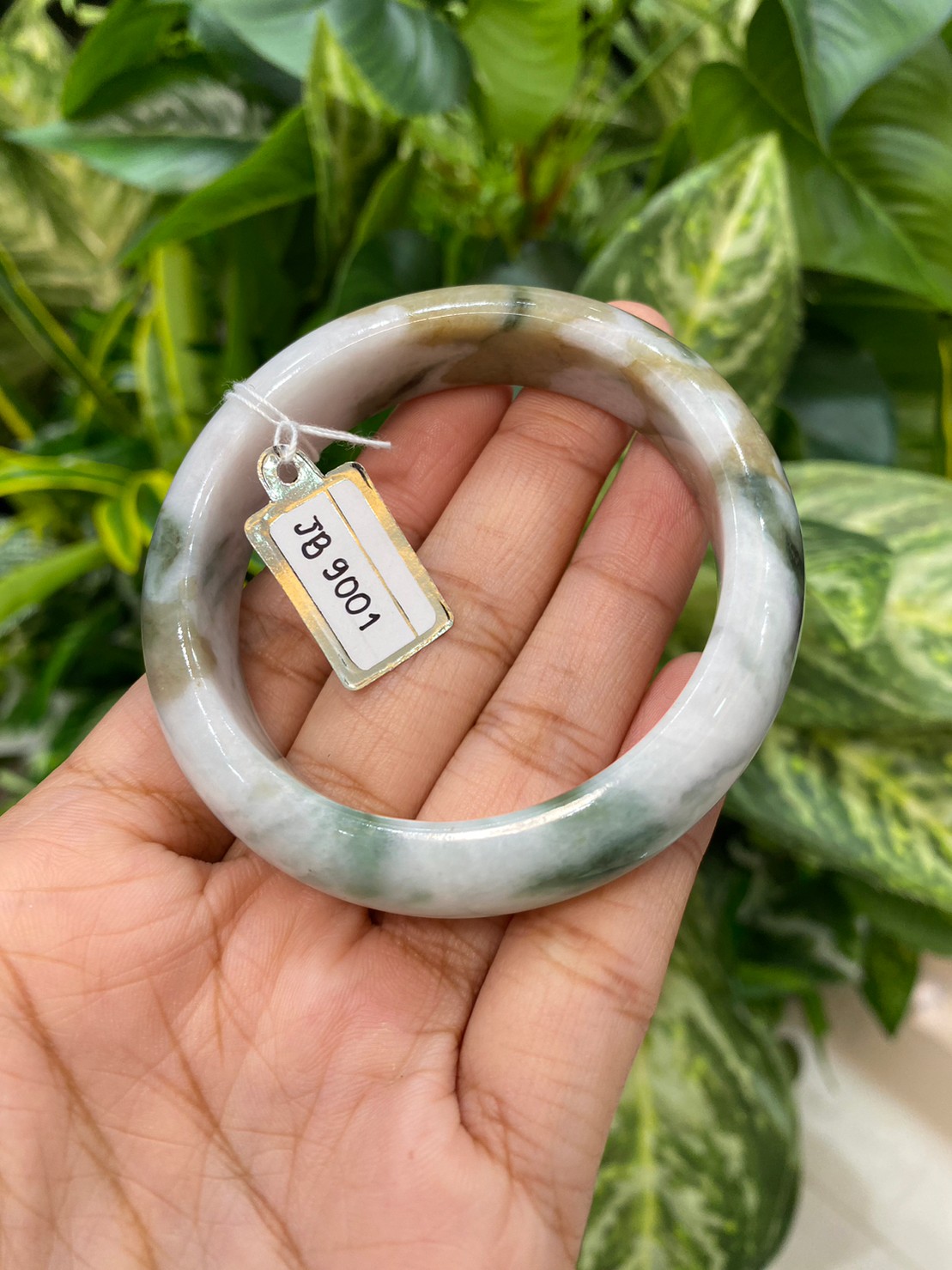 JB9001 หยก พม่า แท้ Jade กำไลหยก 50.46 มม. (Jadeite bracelet) พม่า (Myanmar)