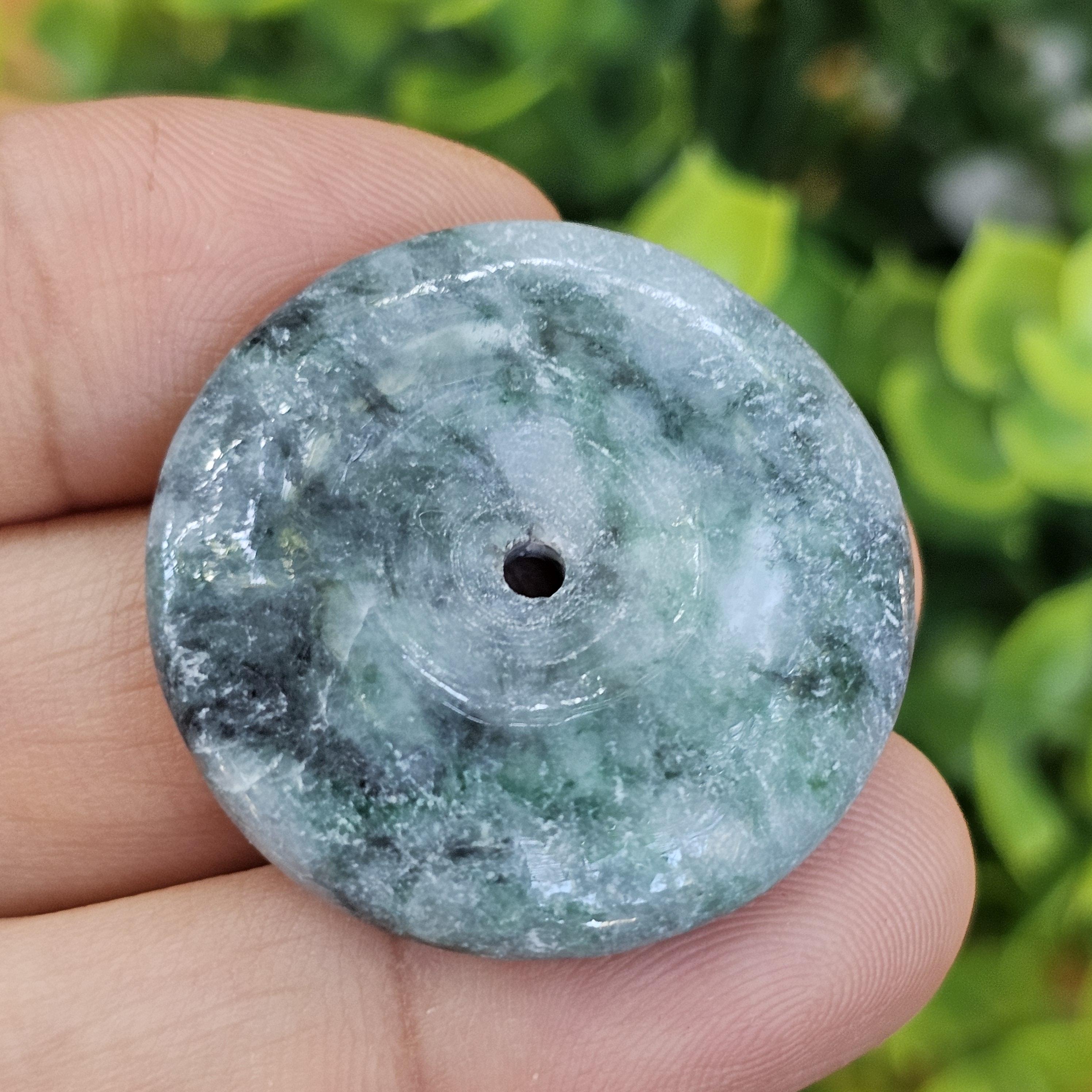 หยก พม่า แท้ Jade จี้โดนัทหยก (Bi-dise jadeite) พม่า (Myanmar) 60.20 กะรัต (Cts.)