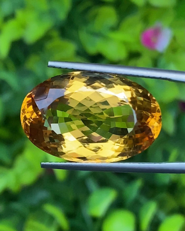 พลอย ซิทริน Citrine 20.24 กะรัต (Cts.) พลอยแท้ อัญมณีมงคลประจําวันเกิด เครื่องประดับพลอย
