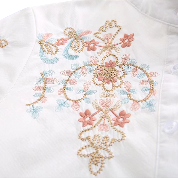 เสื้อเชิ้ตปักลายวินเทจ ซับในผ้าขนนุ่มกันหนาว (12128LM)