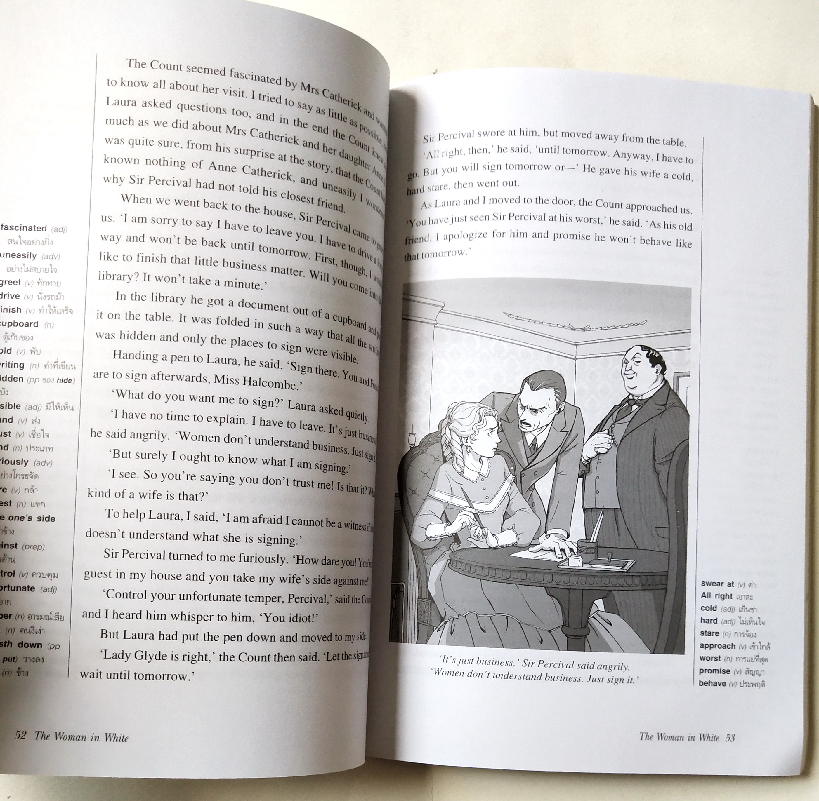 หนังสือเรียนเก่าอ่านนอกเวลา ,OXFORD BOOKWORMS LIBRARY ประเภท ระทึกขวัญและผจญภัย The Woman in White ปริศนาหญิงชุดขาว โดย Wilkie Collins เรียบเรียง โดย Richard G Lewis ภาพปก โดย วิรียนันท์ บุญหล้า ภาพประกอบโดย Kanako Damerum และ Yuzuru Takasaki