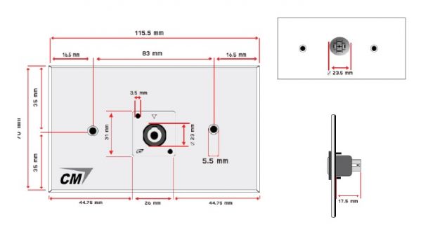 CM CM-W5101SP แผ่นติด สปีคคอน 1 ช่อง