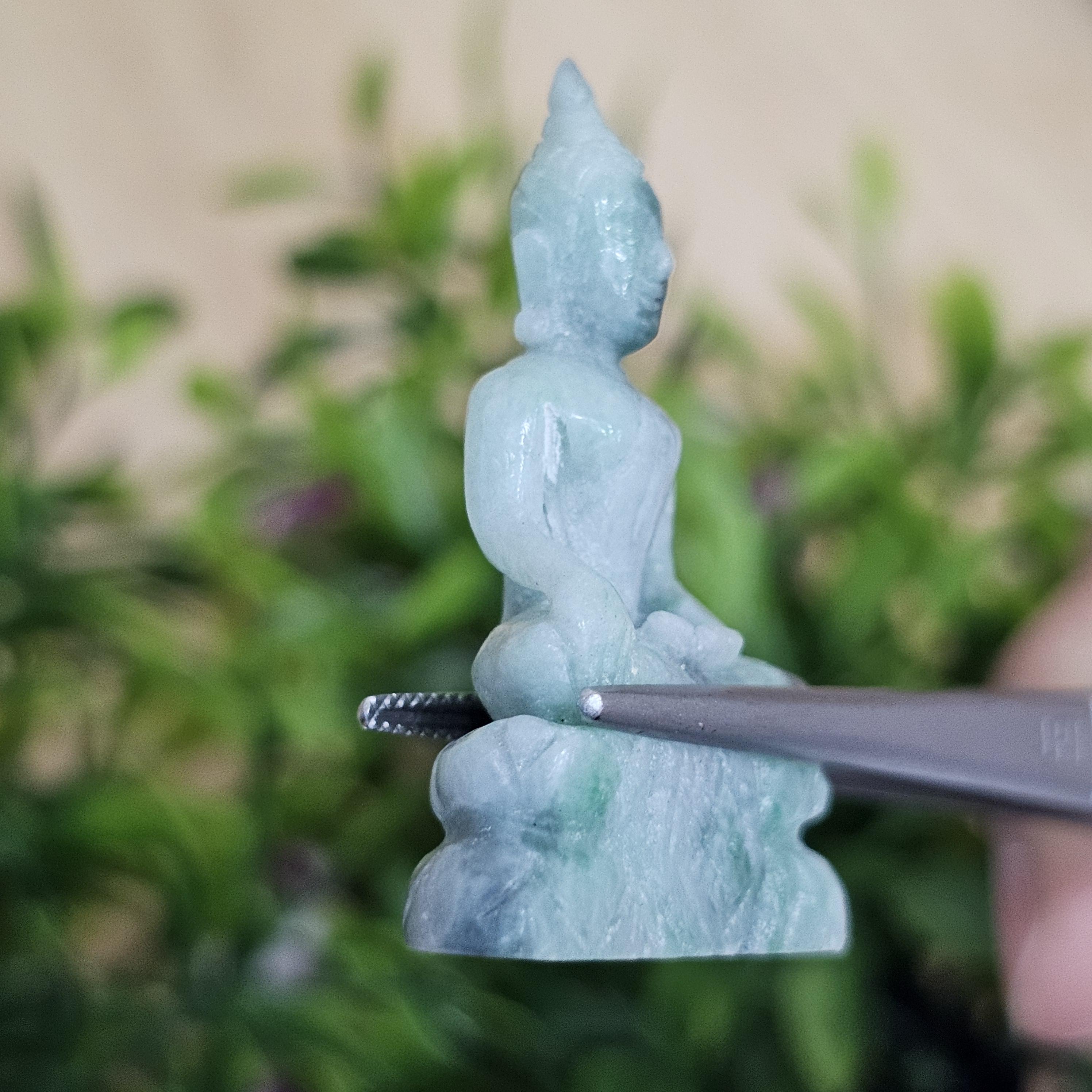 หยก แกะสลัก รูป พระ (Burmese jadeite) 49.37 กะรัต (cts.) หยก พม่า แท้