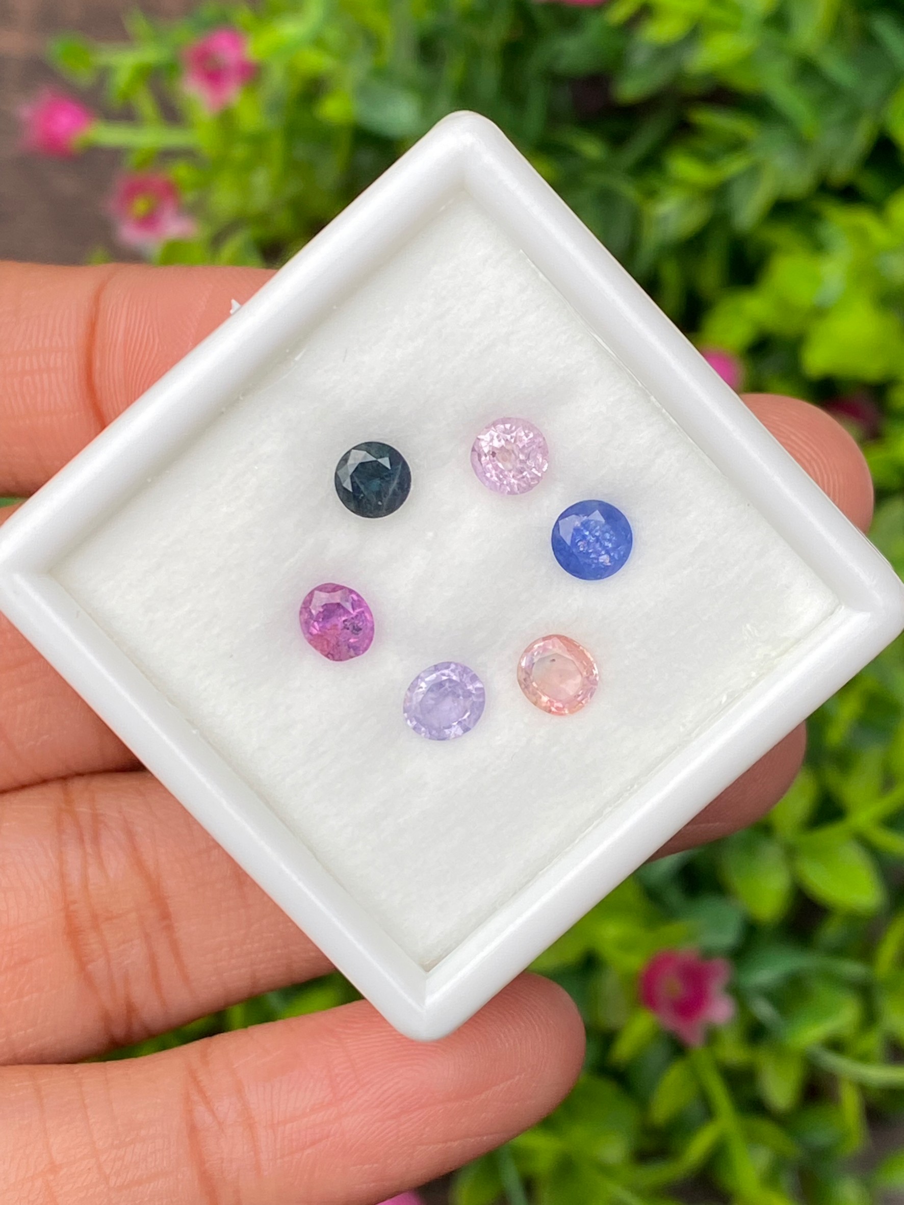 พลอย แซฟไฟร์ Sapphire 6 เม็ด 2.71 กะรัต (cts.) พลอยแท้ อัญมณีมงคลประจําวันเกิด เครื่องประดับพลอย
