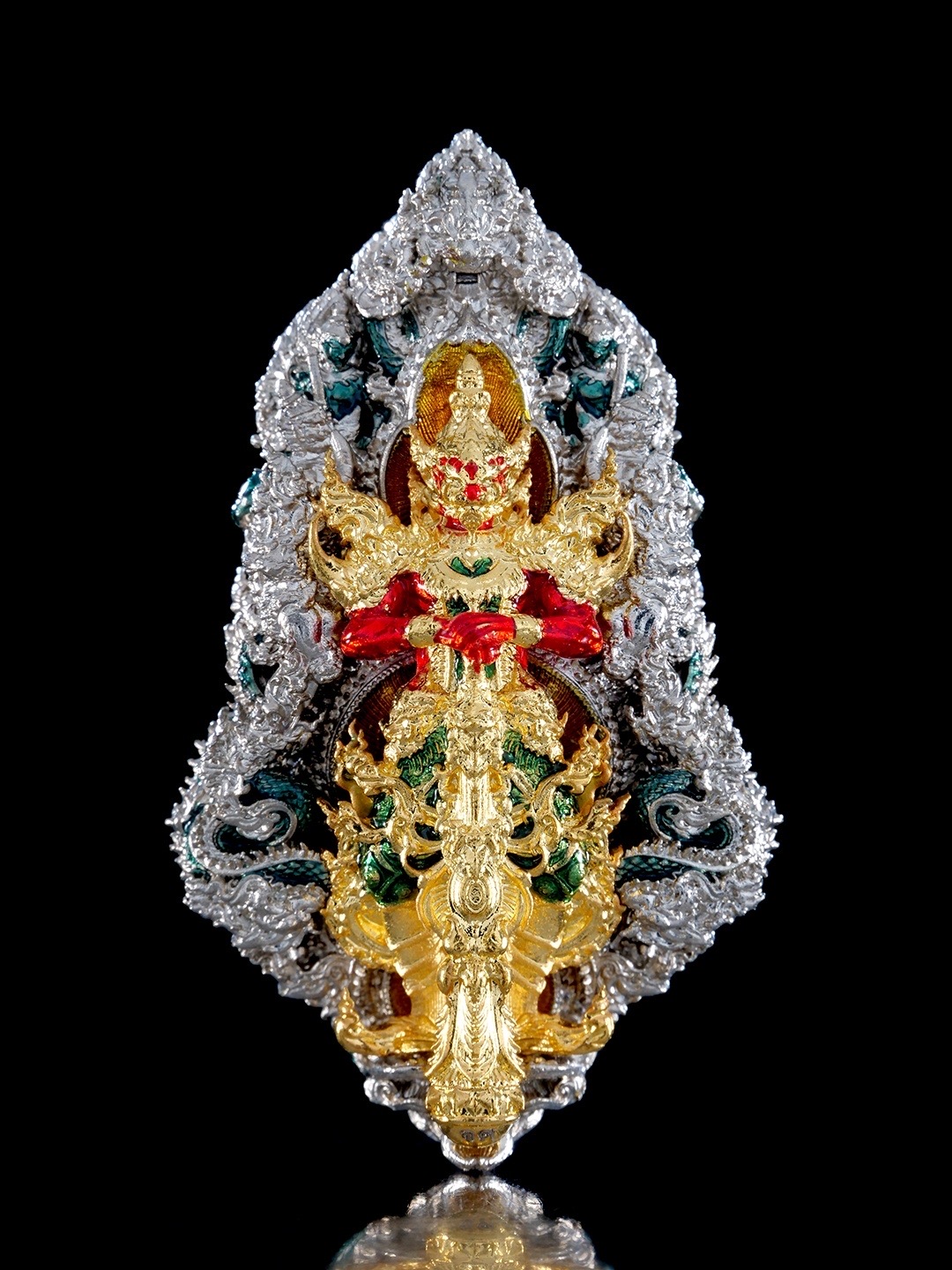 ท้าวเวสสุวรรณเหรียญจำปี รุ่น เหนือสยาม รายการพิเศษเฉพาะศูนย์จอง เนื้อบรอนซ์ชุบเงินลงยา ราคา 2,599 บาท