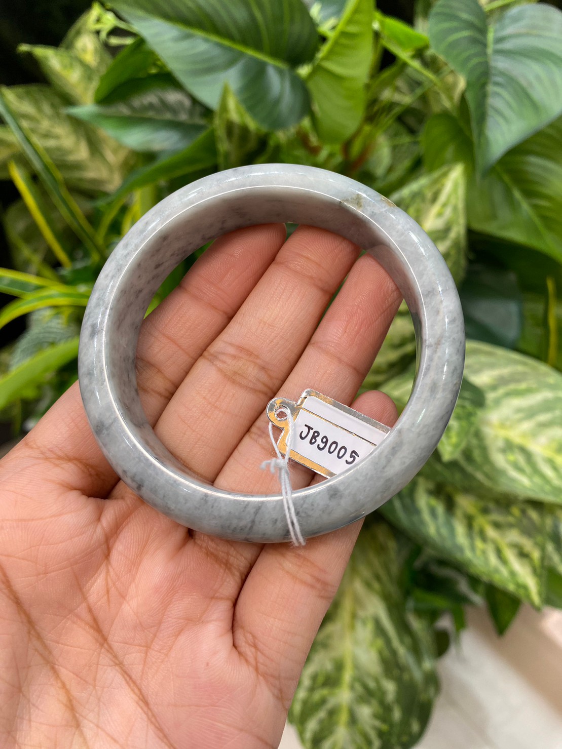 JB9005 หยก พม่า แท้ Jade กำไลหยก 53.5 มม. (Jadeite bracelet) พม่า (Myanmar)