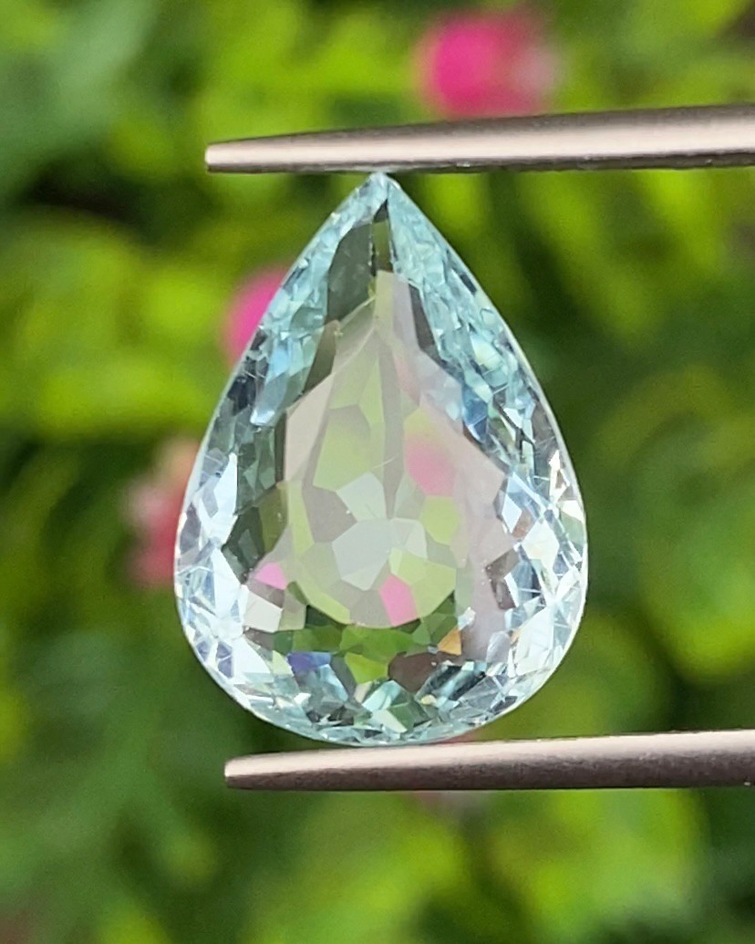 พลอย อความารีน Aquamarine 5.54 กะรัต (Cts.) พลอยแท้ อัญมณีมงคลประจําวันเกิด เครื่องประดับพลอย