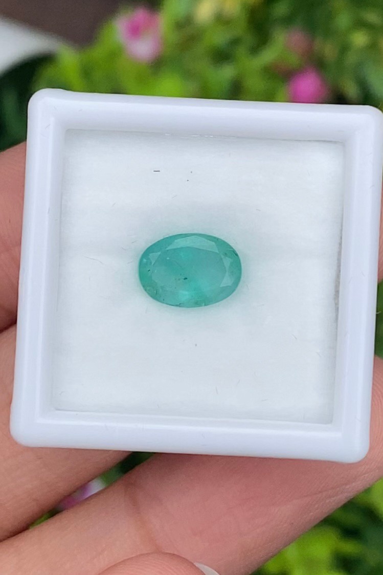 พลอย มรกต Natural Emerald แซมเบีย 1.25 กะรัต (Cts.) พลอยแท้ อัญมณีมงคลประจําวันเกิด เครื่องประดับพลอย
