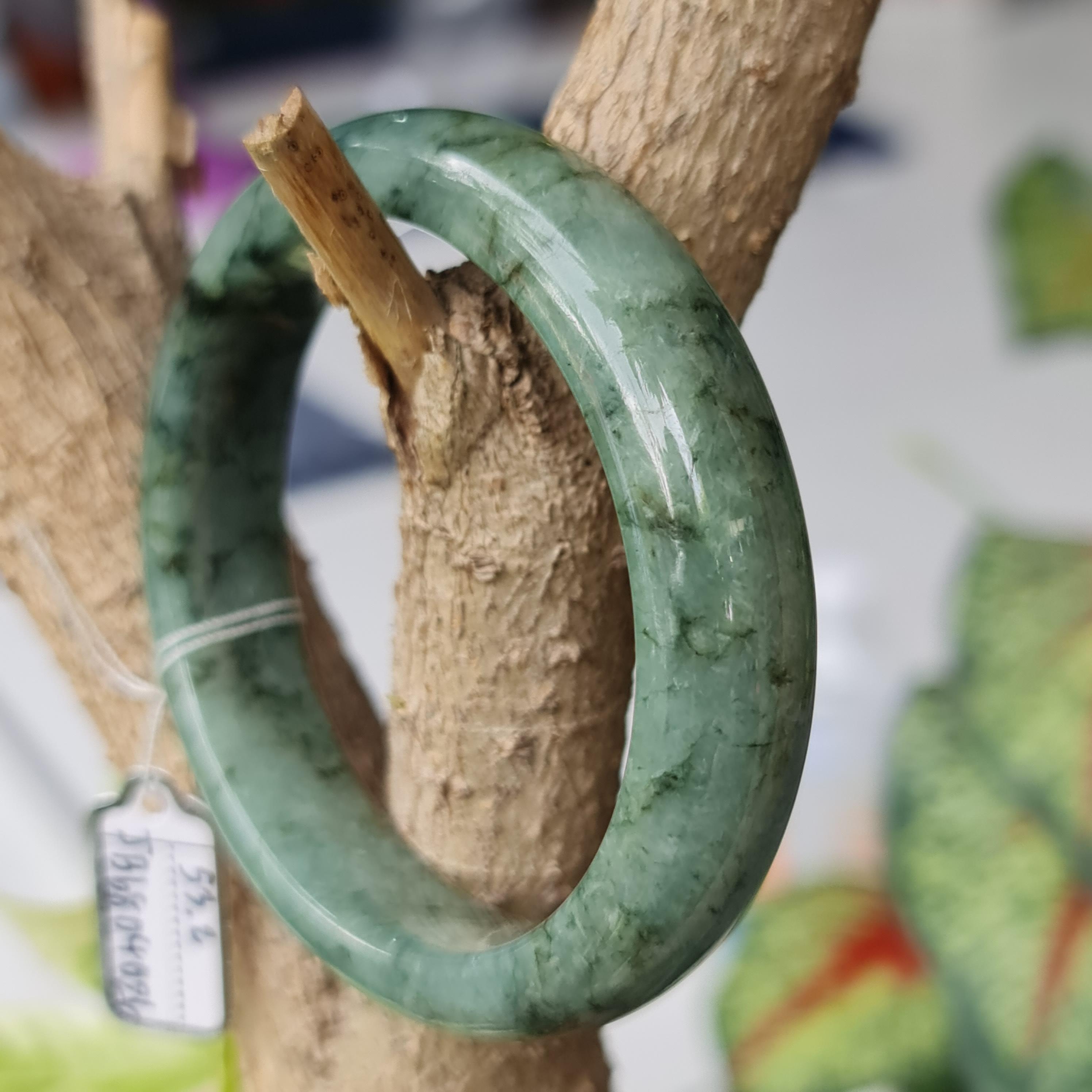 JB6804026 หยก พม่า แท้ Jade กำไลหยก 53.2 มม. (Jadeite bracelet) พม่า (Myanmar)