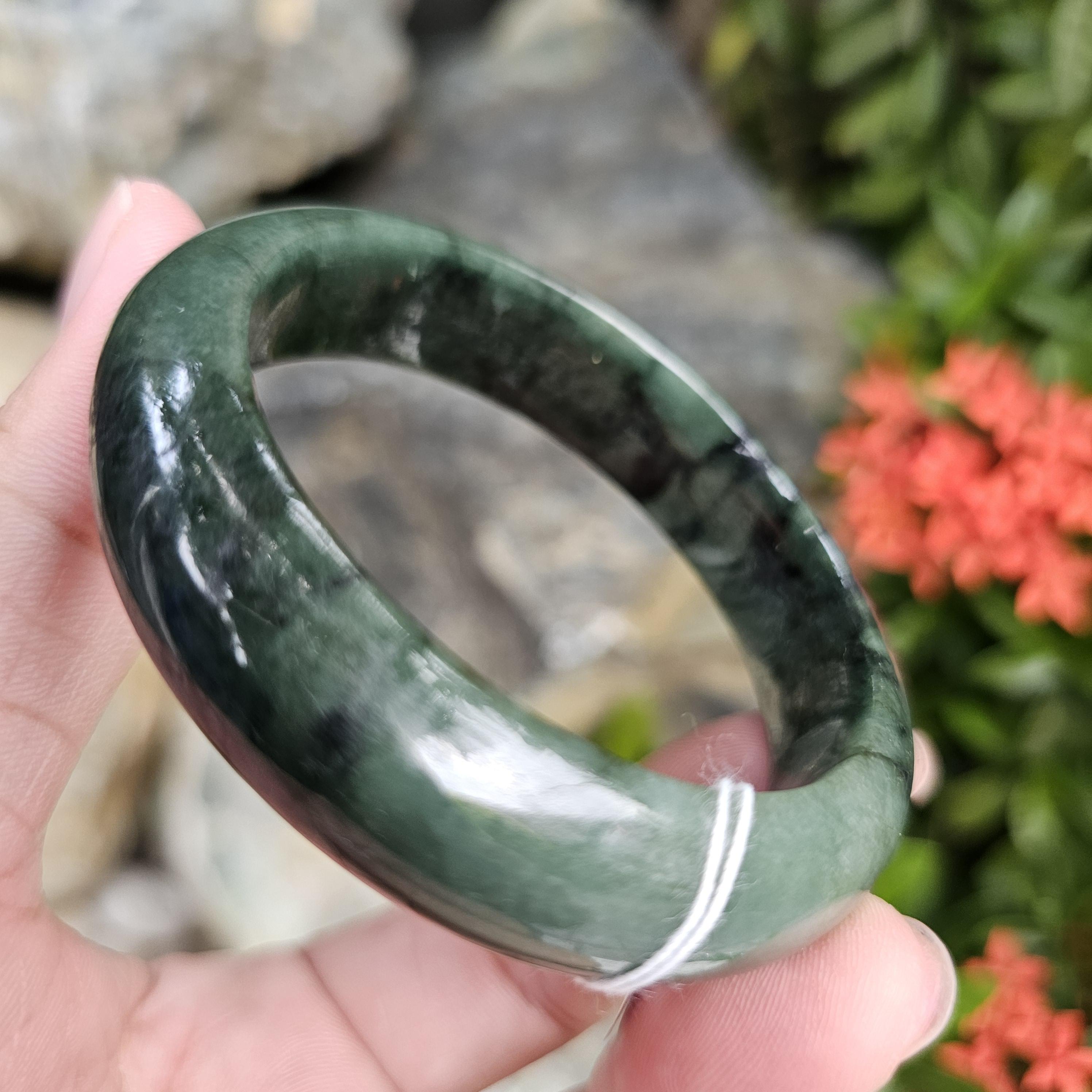 JB6804050 หยก พม่า แท้ Jade กำไลหยก 56.7 มม. (Jadeite bracelet) พม่า (Myanmar)