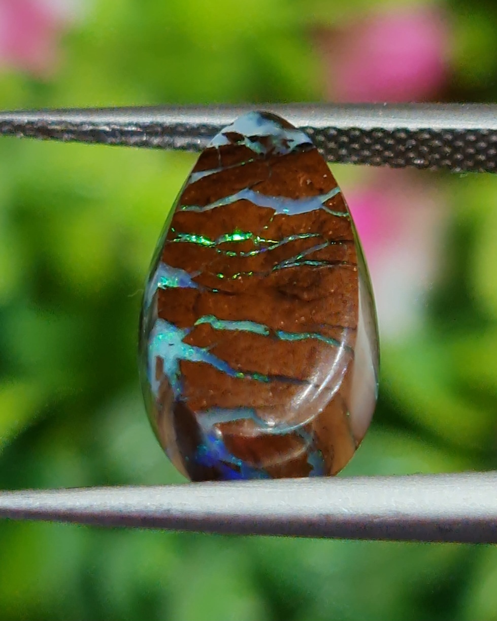 พลอย โบลเดอร์ โอปอล ออสเตรเลีย Australian Boulder Opal 4.60 กะรัต (Cts.) พลอยแท้ อัญมณีมงคลประจําวันเกิด เครื่องประดับพลอย