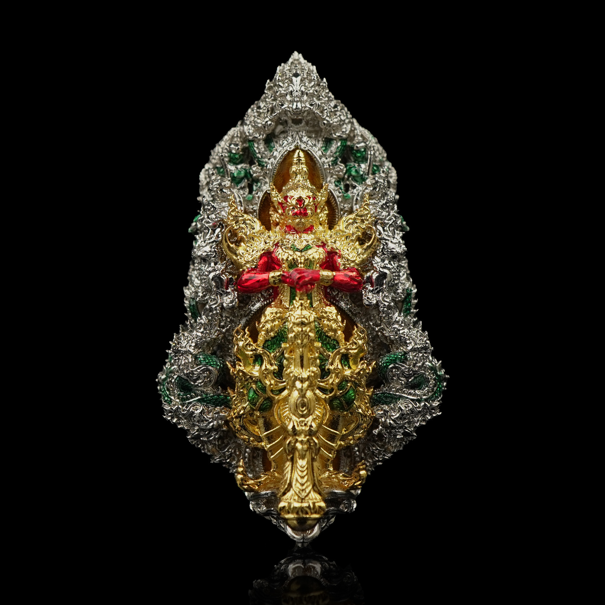 ท้าวเวสสุวรรณเหรียญจำปี รุ่น เหนือสยาม รายการพิเศษเฉพาะศูนย์จอง เนื้อบรอนซ์ชุบเงินลงยา ราคา 2,599 บาท