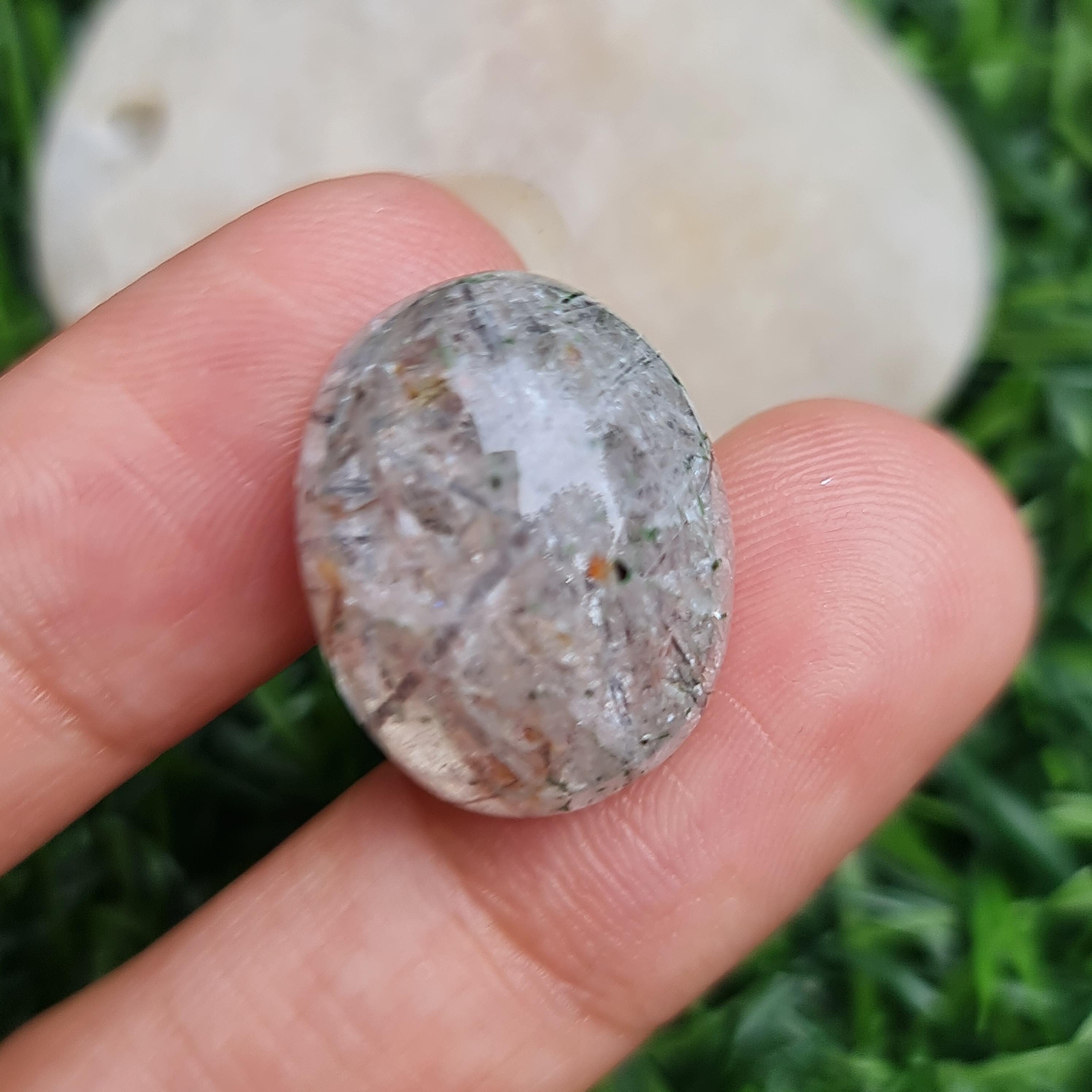 โป่งข่าม ควอตซ์ Rutilated Quartz 25.40 กะรัต Cts. พลอยแท้ อัญมณีมงคลประจําวันเกิด เครื่องประดับพลอย
